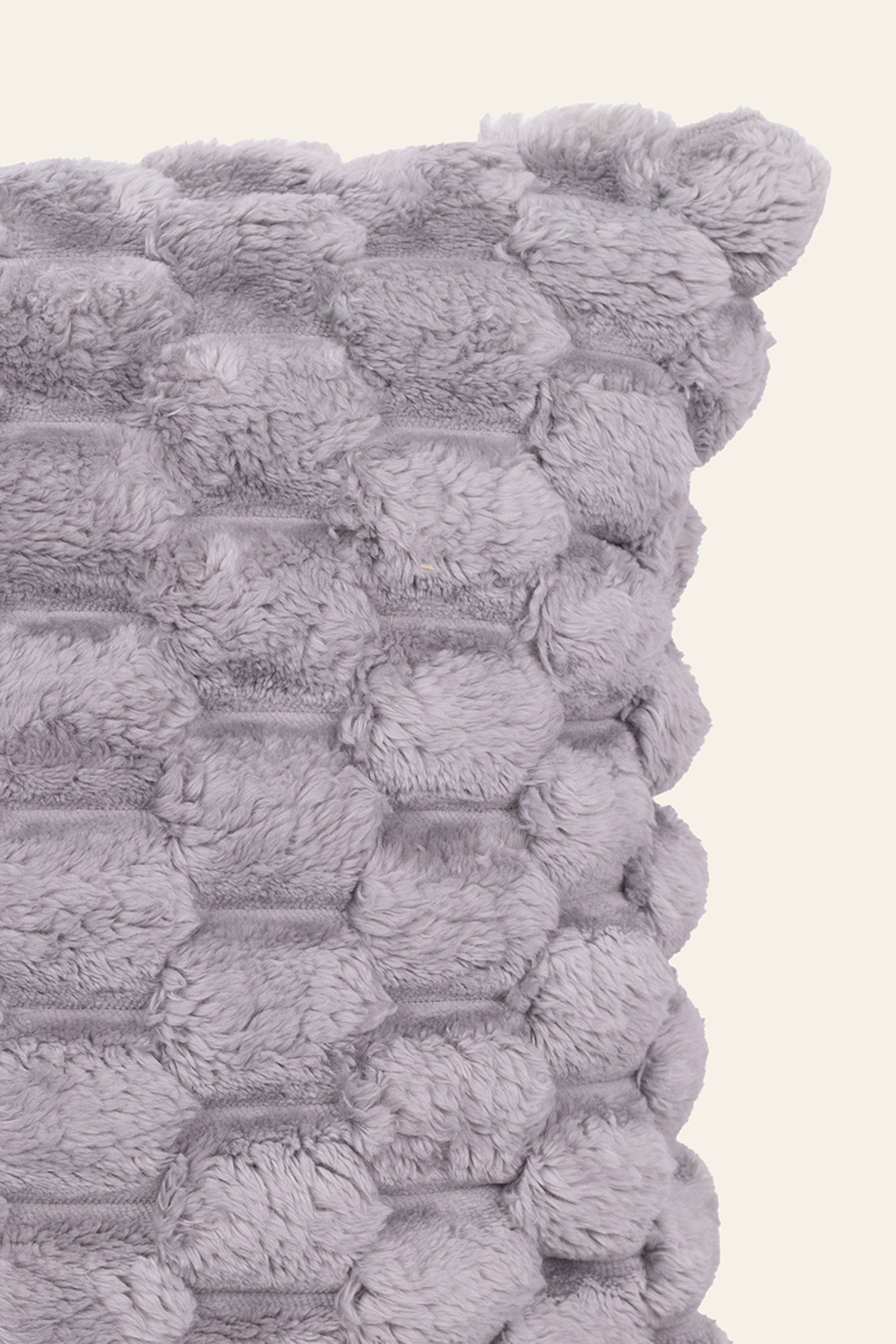 Plush Soft Pineapple Grid Turtle Pattern Cushion - Light Grey