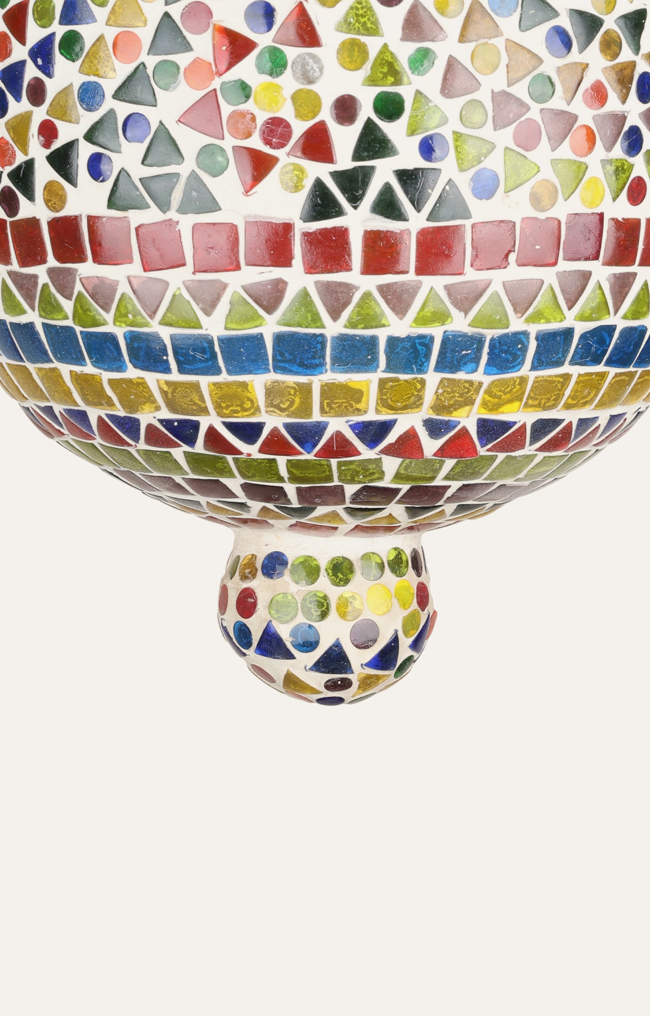 Multicolor mosaic glass pendant light