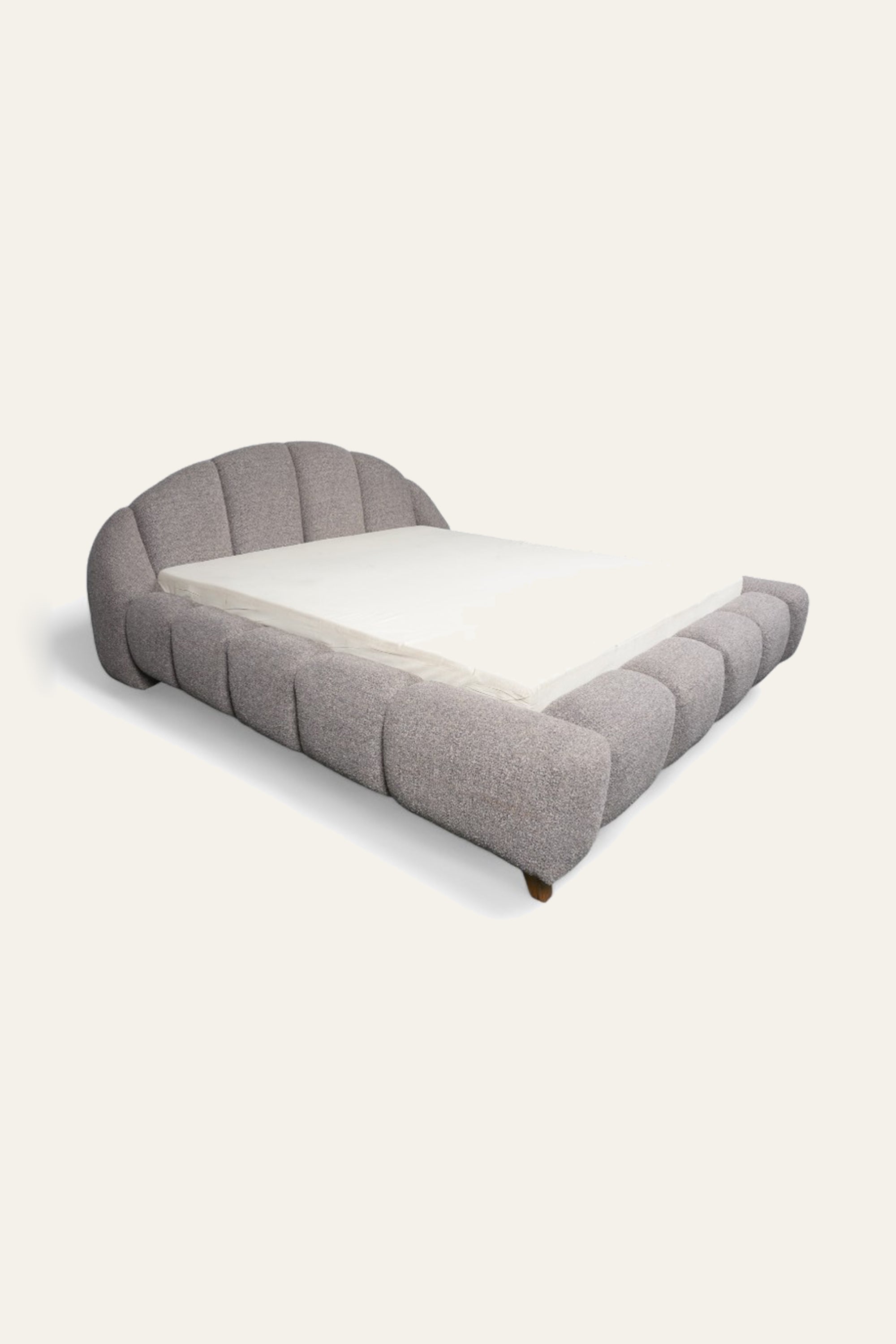 Channel-Tufted Boucle Bubble Platform Bed for Kids' Room