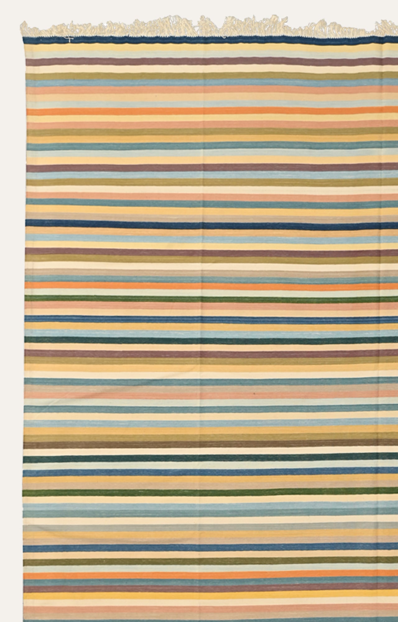 8 x 10 Ft Handwoven Flatweave Striped Pattern Cotton Rug