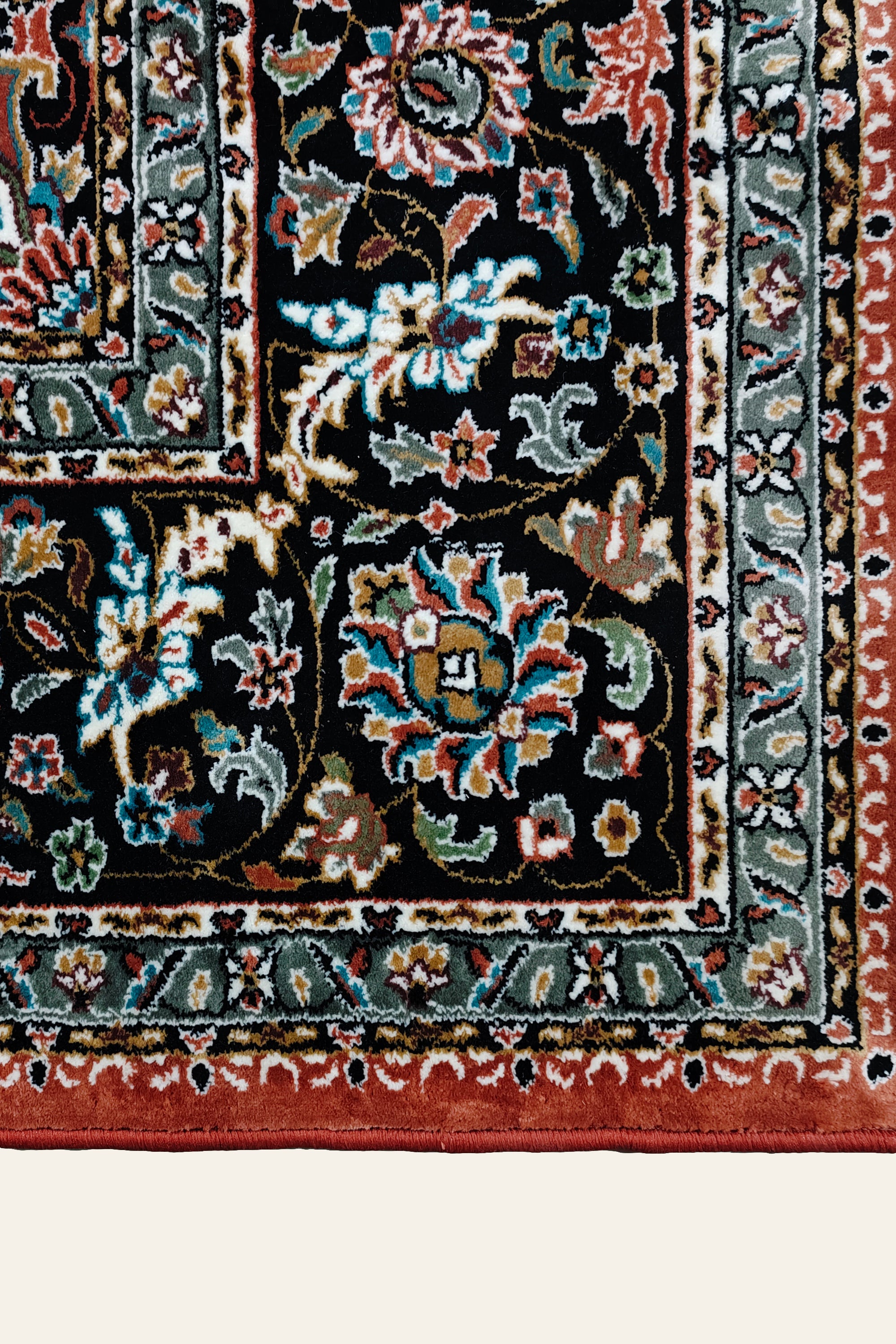 9 x 12 ft Rust Red Oriental Medallion Tufted Traditional Floral Carpet