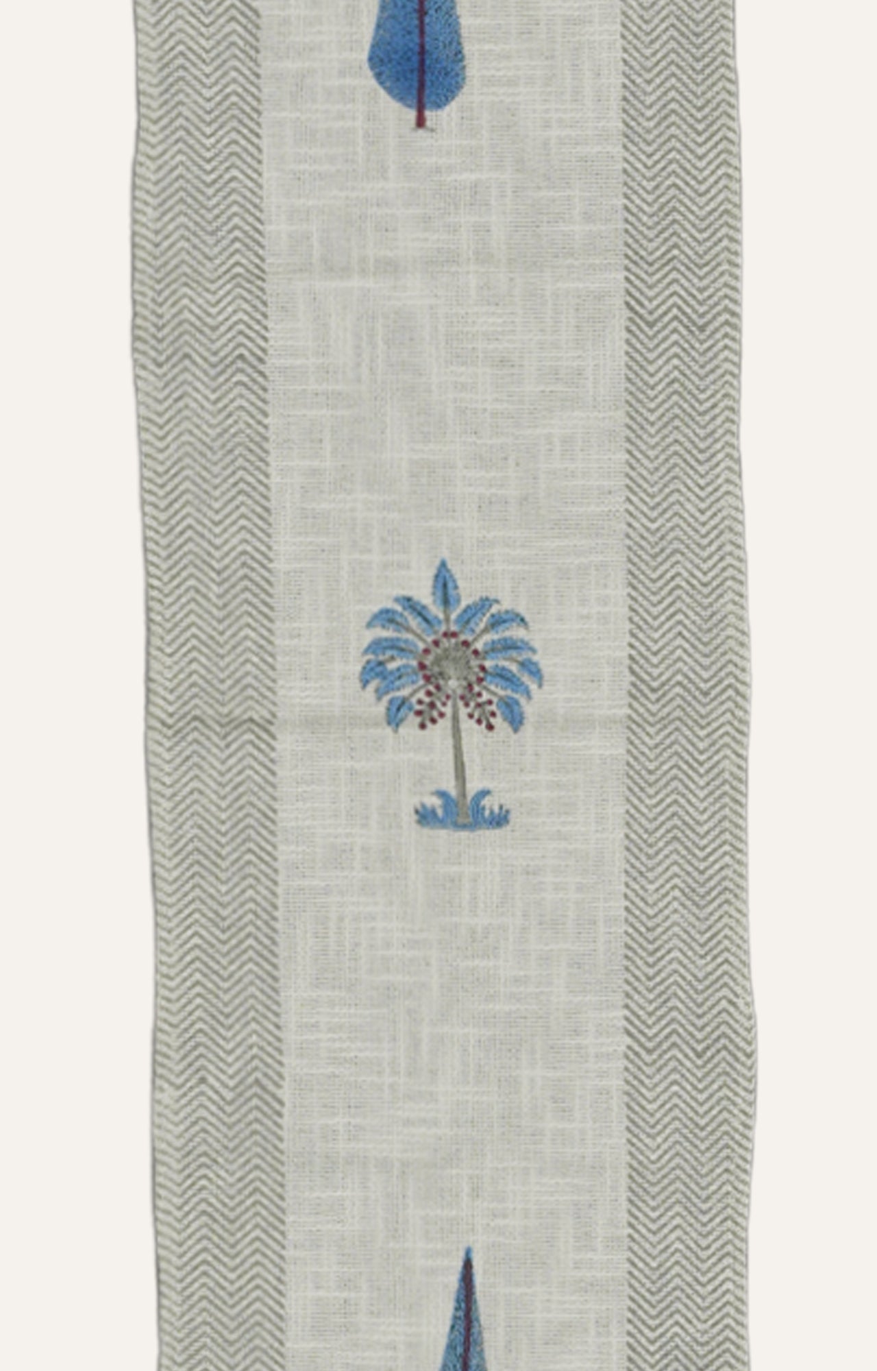 Garden Stroll: Blue Handblock Printed Table Runner