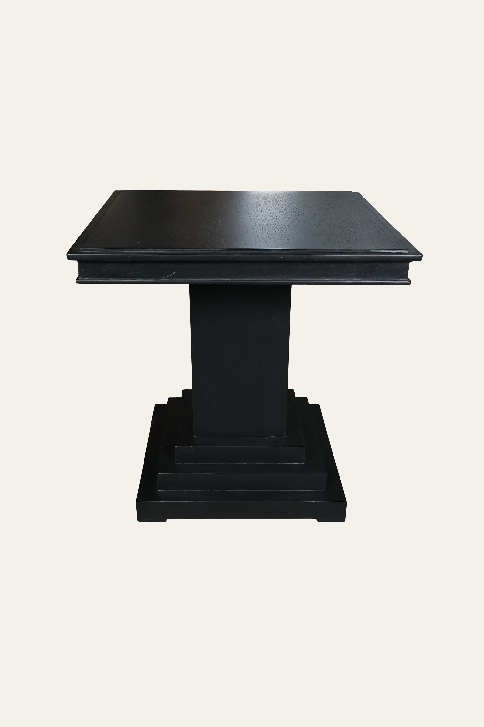 Solid Wood Art Deco Pedestal Game Table for Board Games
