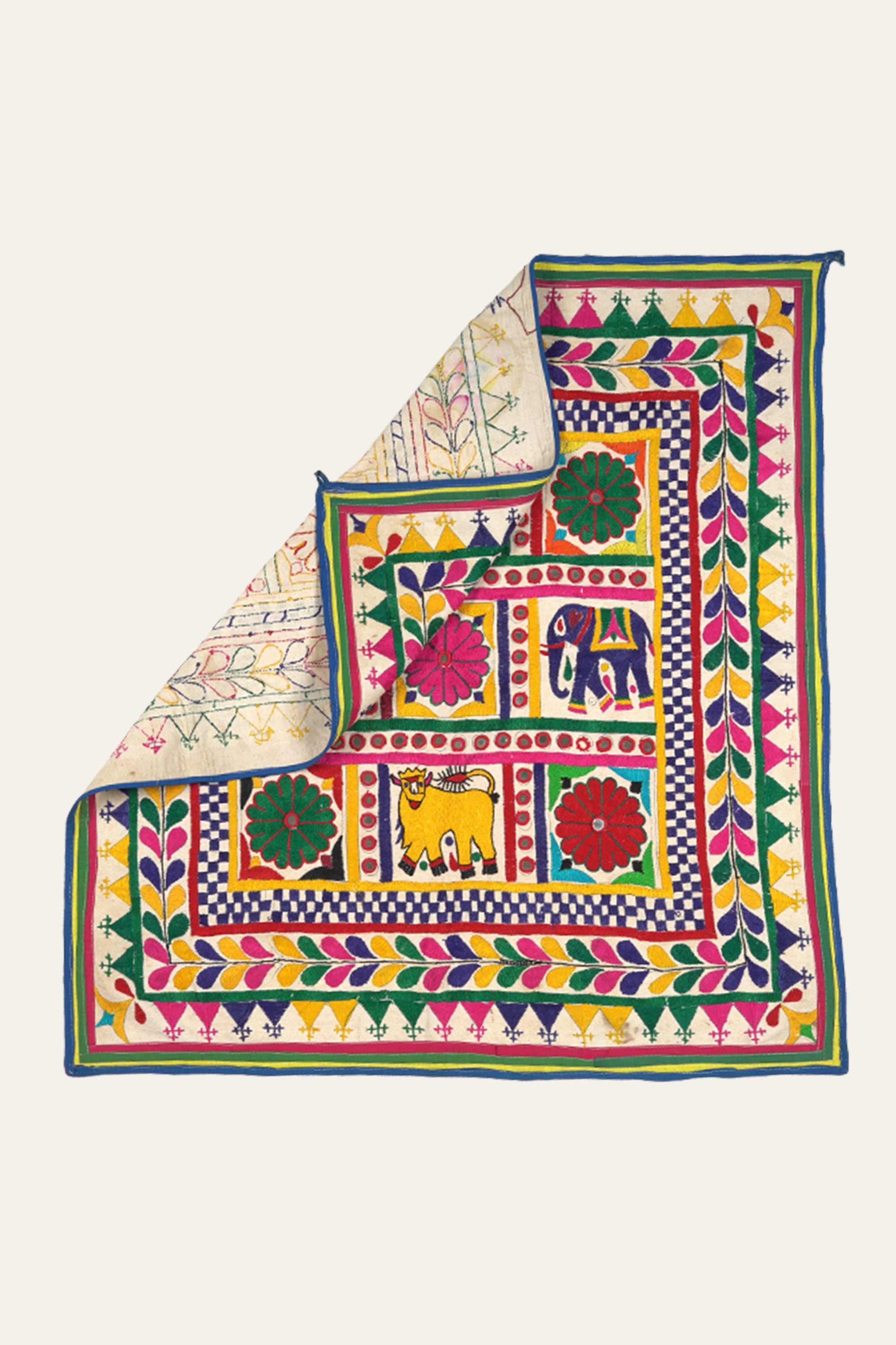 Elephant Patchwork Gujarati Embroidery Wall Decor
