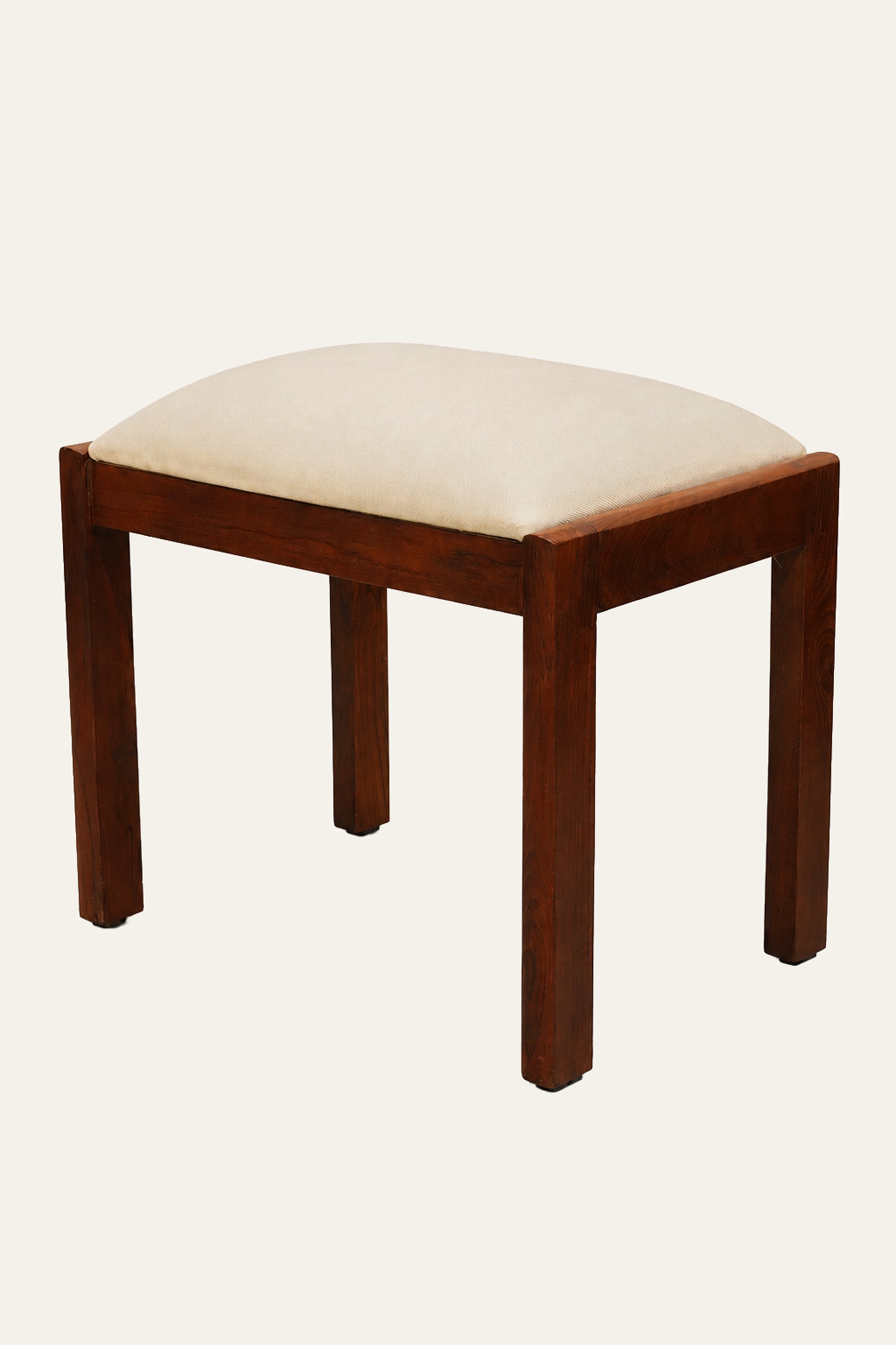 Classic Wooden Sitting Stool with Cushioned Seat