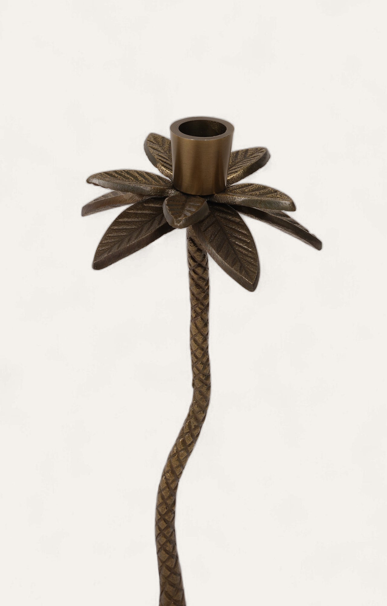 Antique Bronze Palm Tree Candle Holder