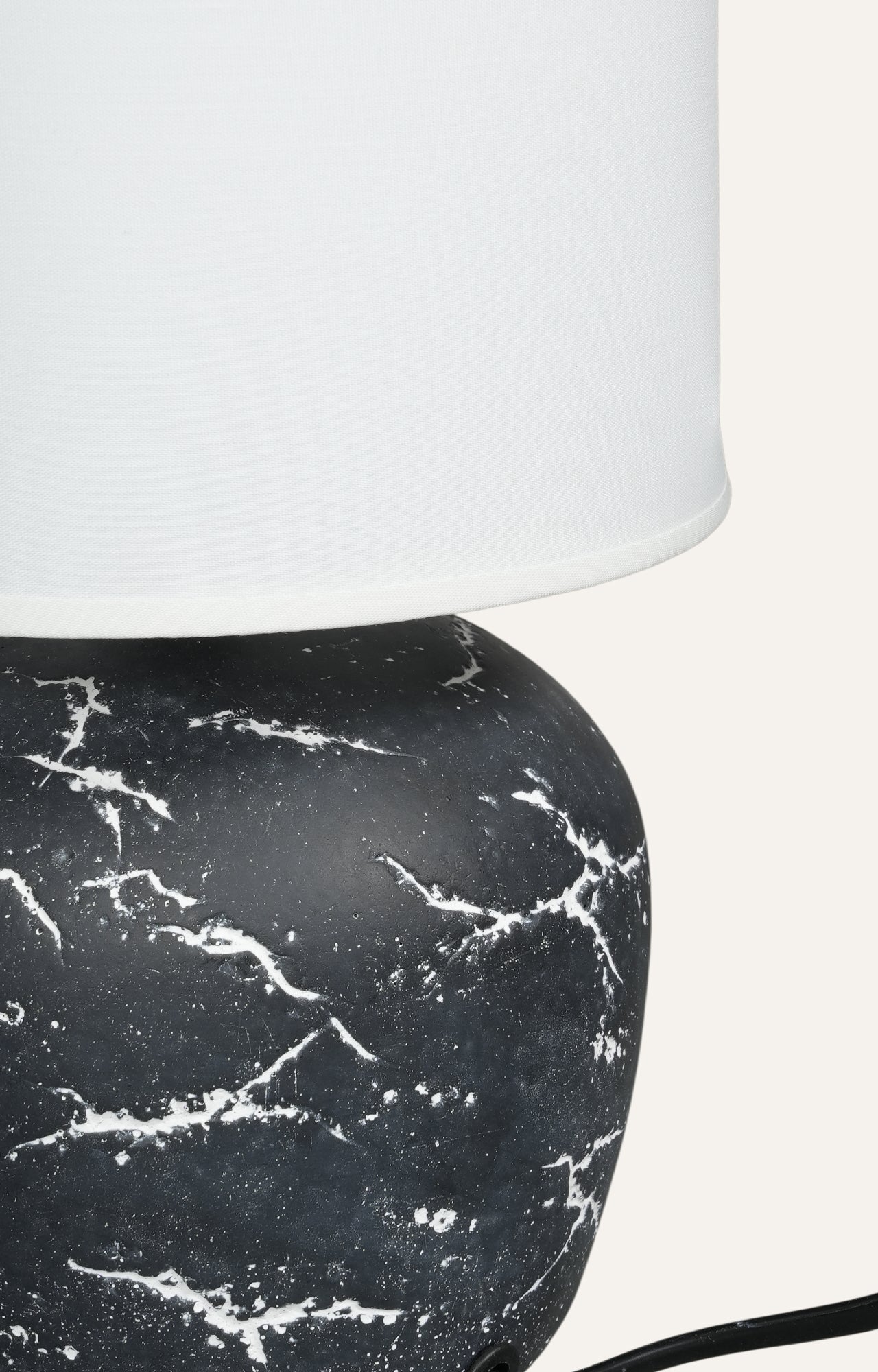 Black Marble Effect Ceramic Table Lamp