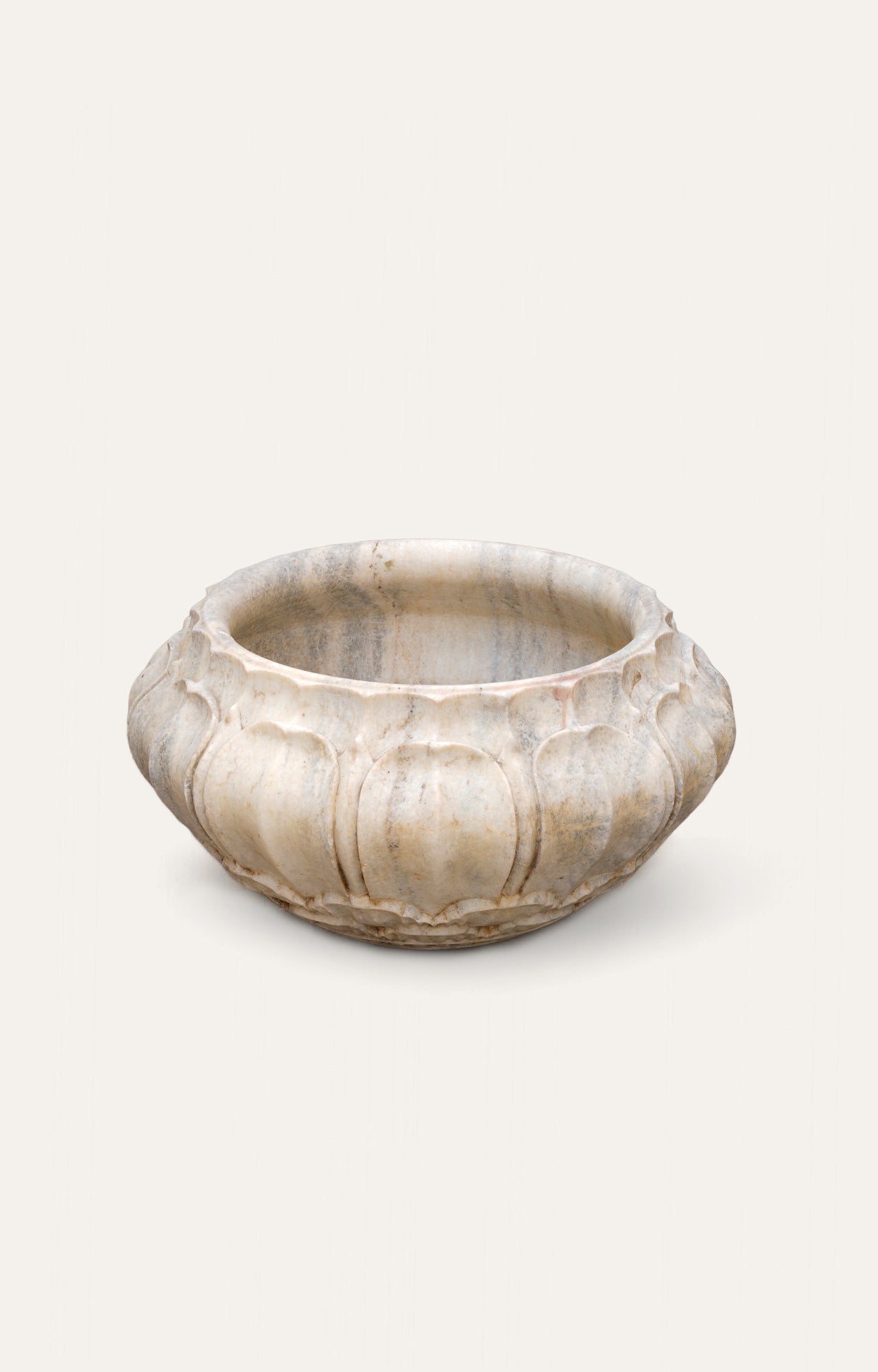 White Marble Lotus Leaf Planter