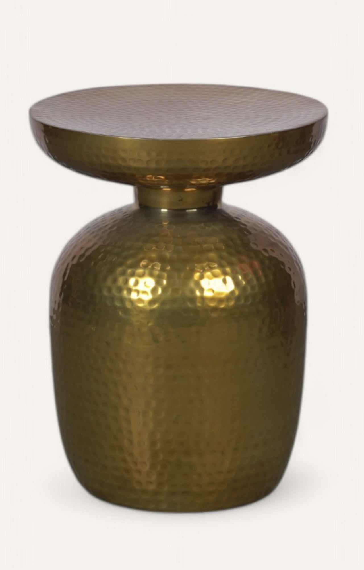 Hammered Round Metal Side Table