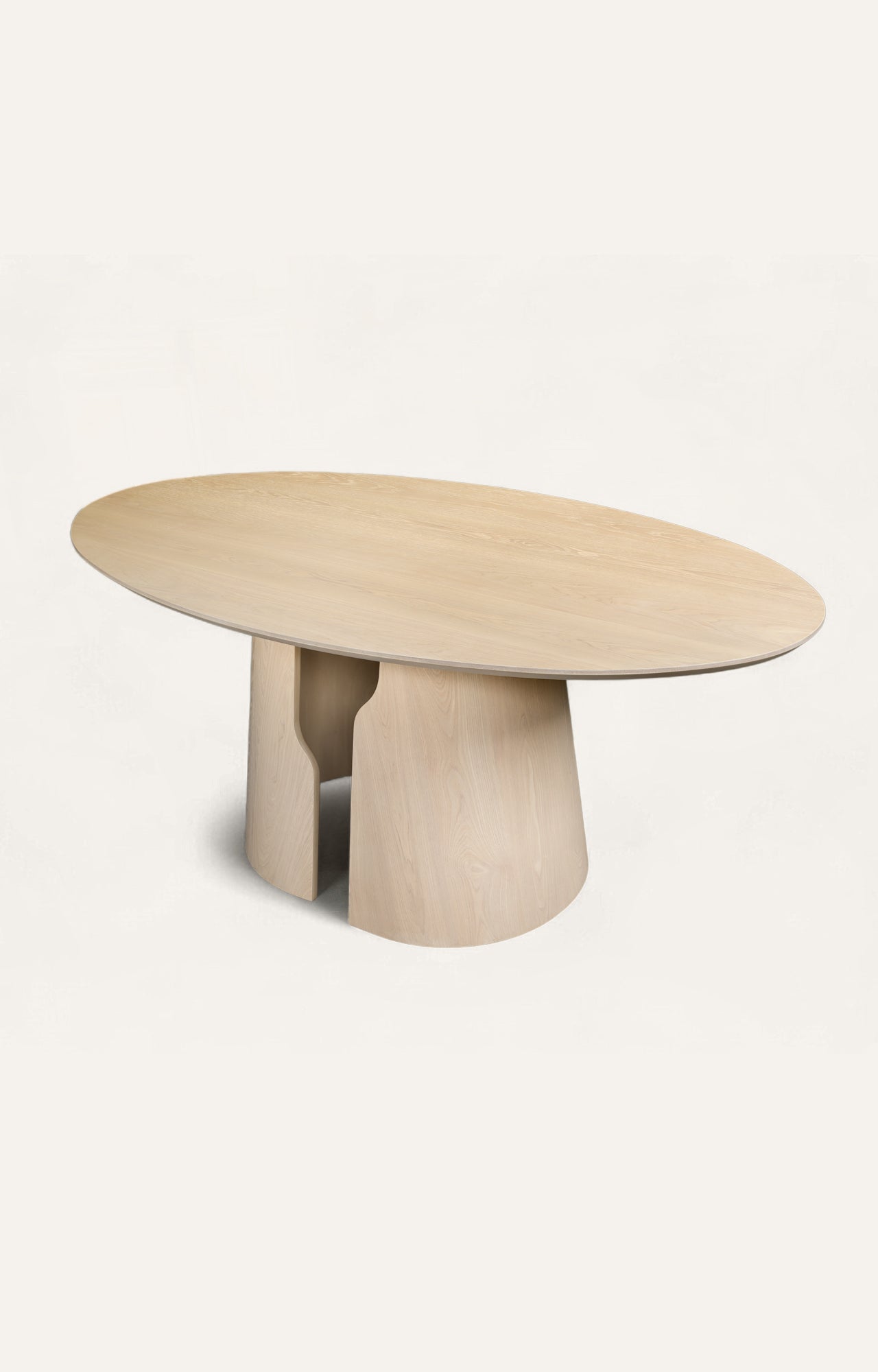 Contemporary Sculptural Round Table in Light Wood