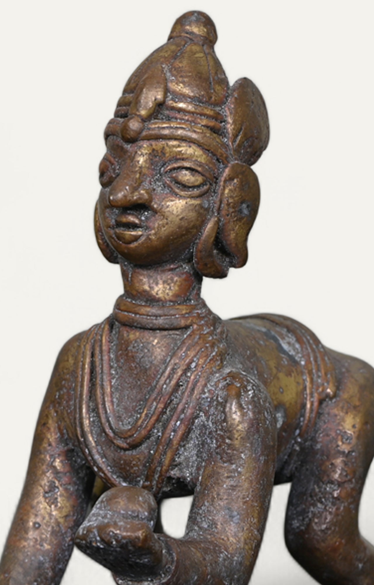 Crawling Baal Gopal Brass figure