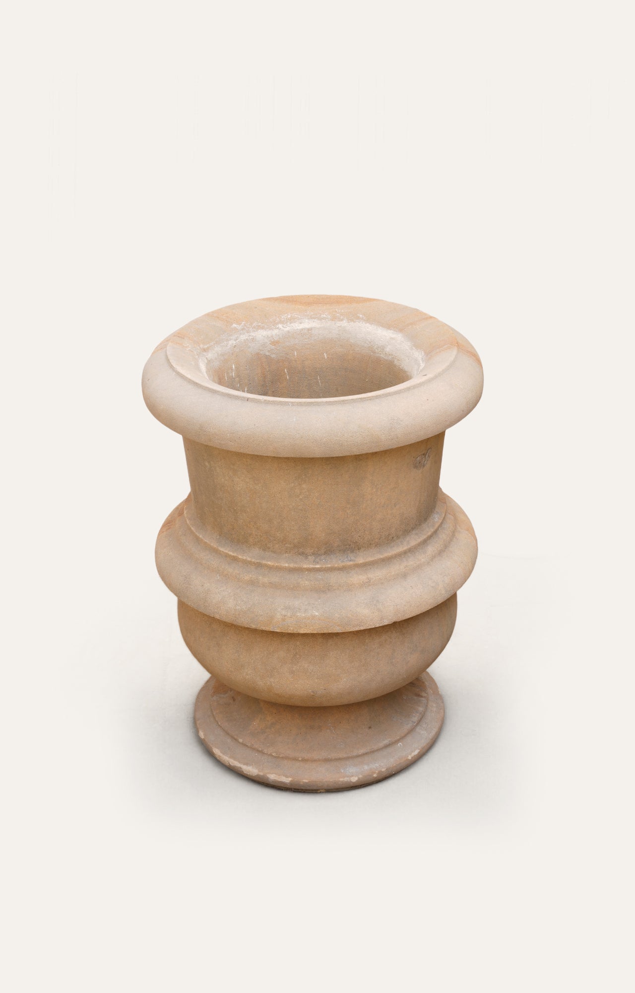 Travertine Line Design Footed Planter