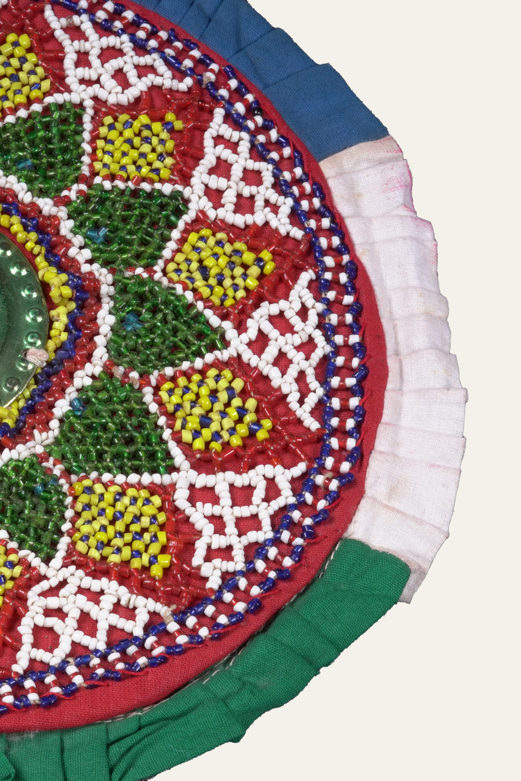 Red Floral Mandala Beaded Wall Hanging