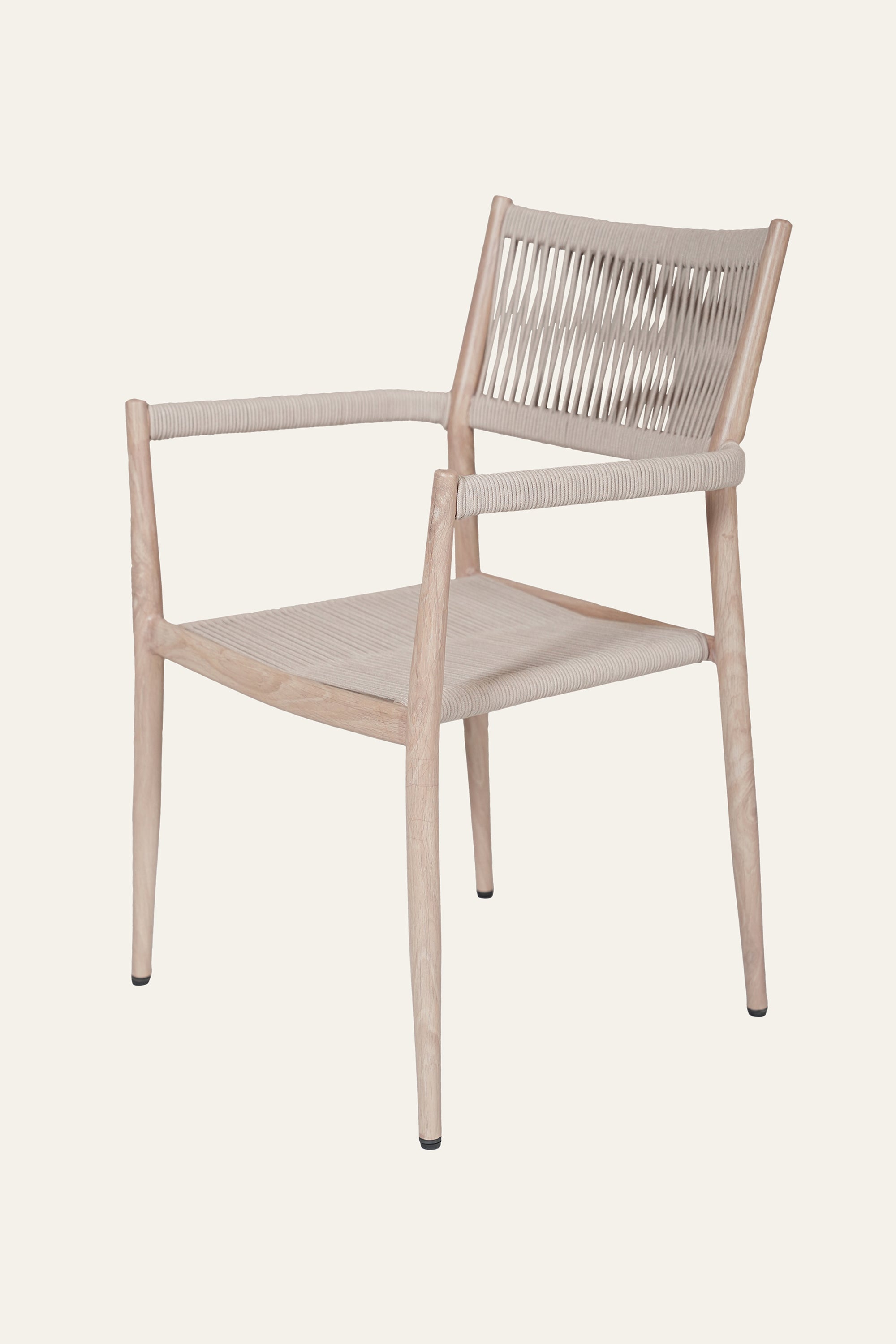 Porch One-Seater Metal with Nylon Rope Backrest Outdoor Arm Chair