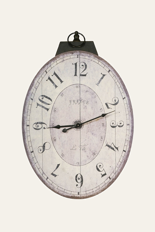 Oval Wall Clock with Roman-Style Numerals for Office & Home Spaces