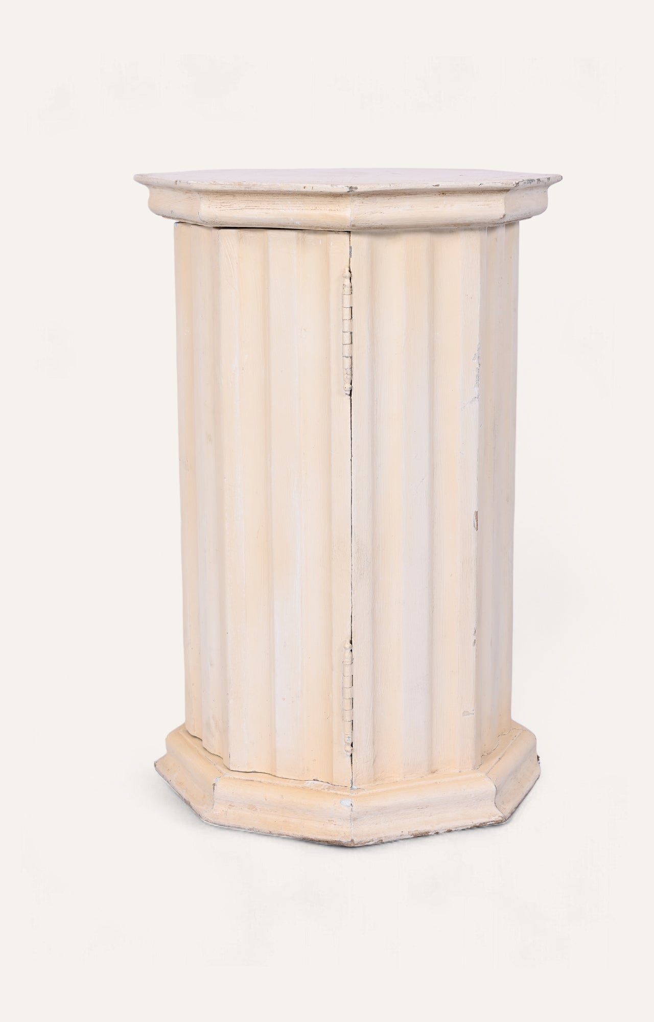 Rustic White Pedestal Plinth with Storage