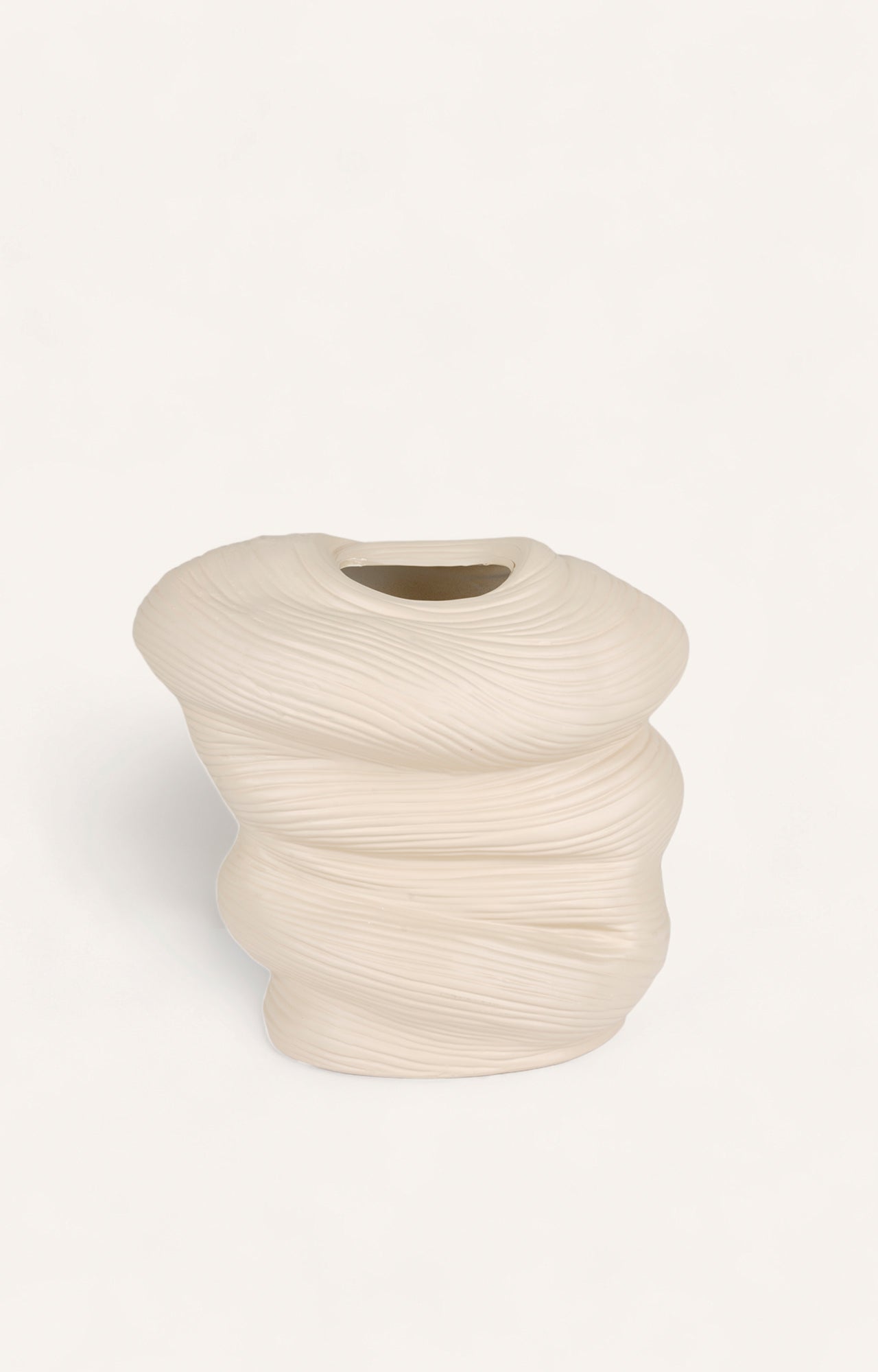 White Ceramic Bud Vase with Delicate Scallop Detail