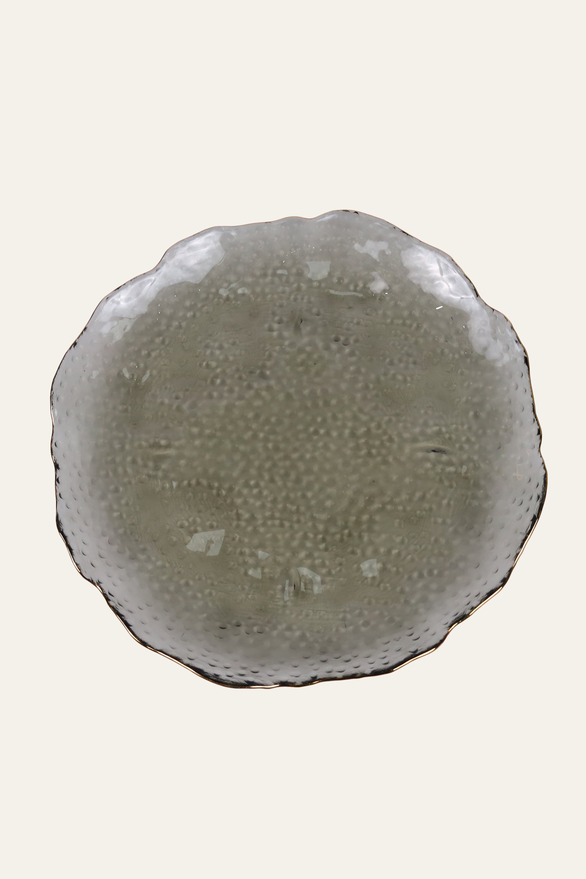 Black Tinted Textured Glass Dinner Plate