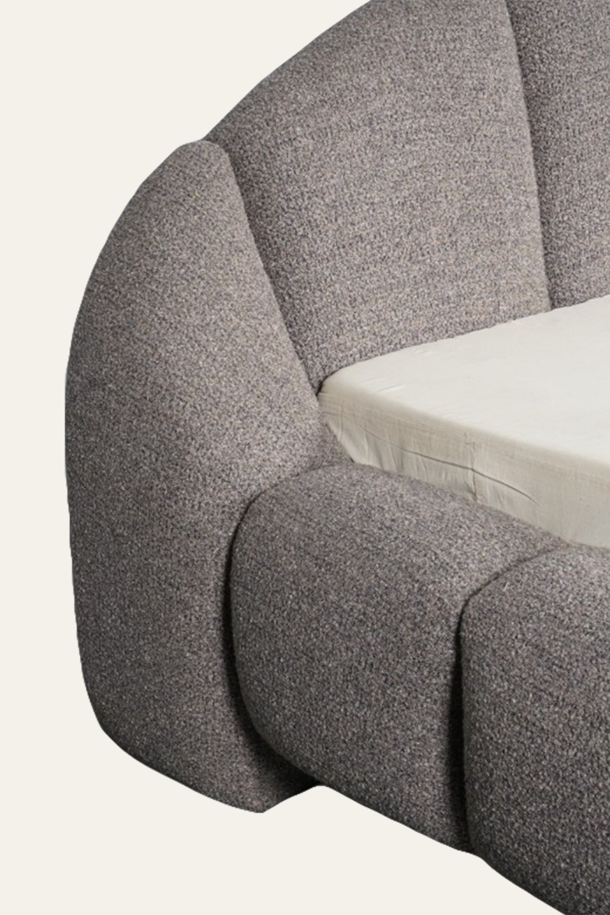 Channel-Tufted Boucle Bubble Platform Bed for Kids' Room