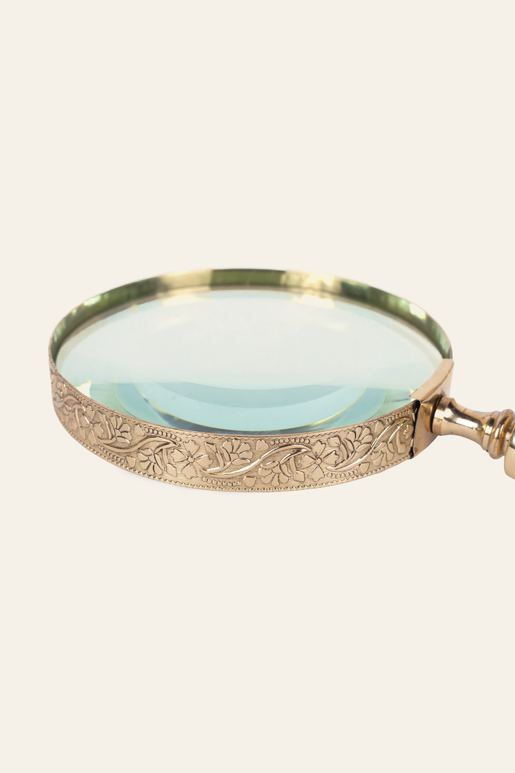 Antique Horn Handheld Brass Magnifying Glass