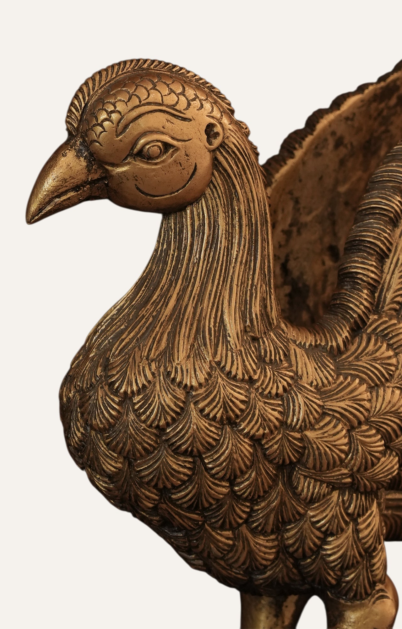 Handcrafted Golden Feather Bird