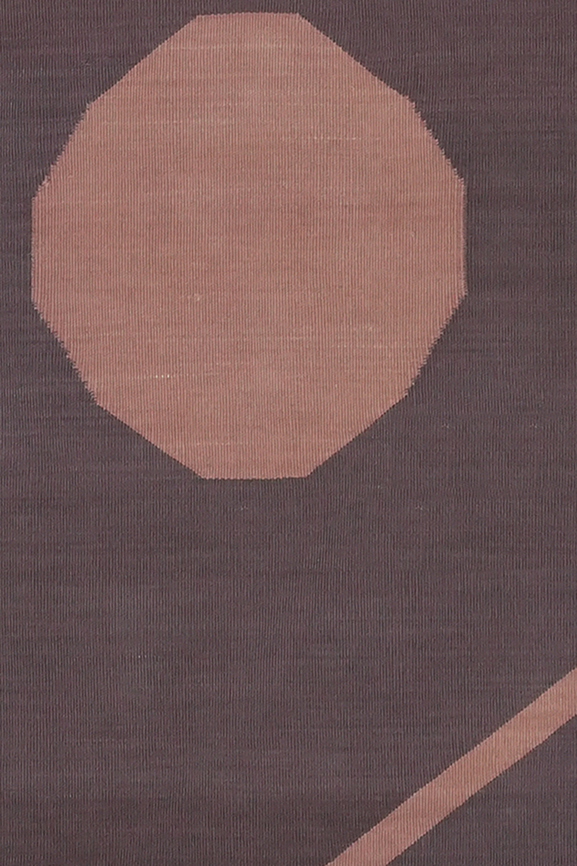 Plum Geometric Cotton Yoga Mat with White Fringe