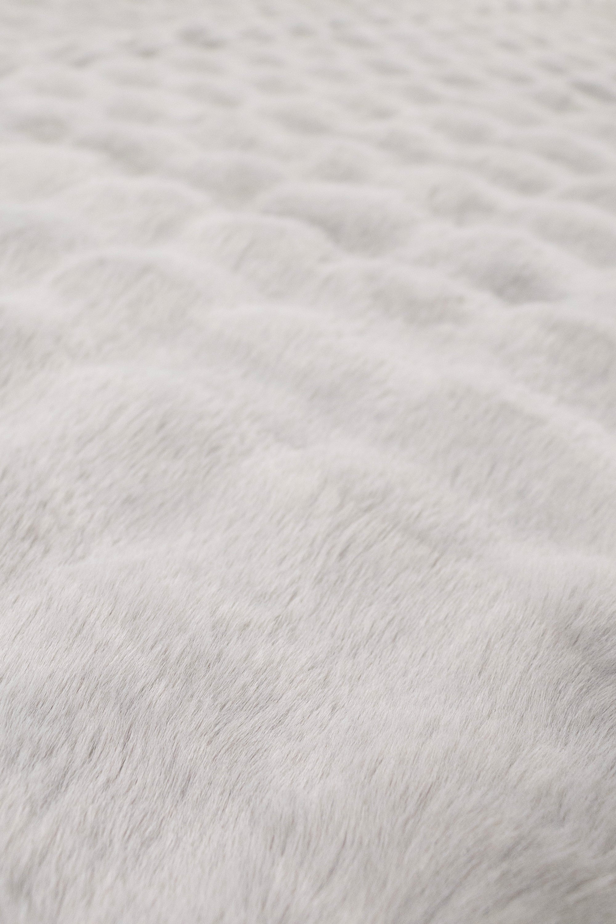 Soft Grey Fur Bed Throw for Modern Interiors