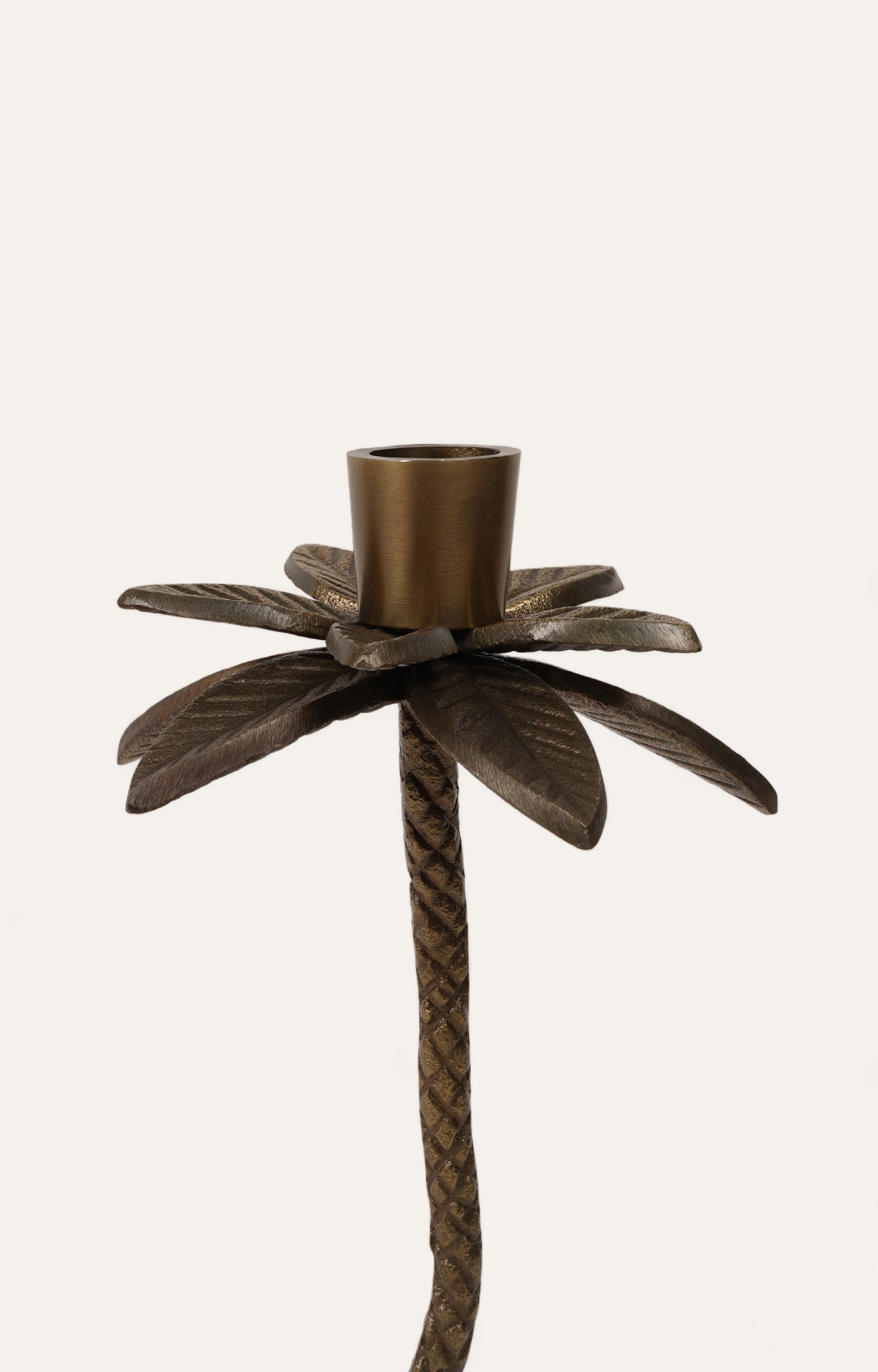 Antique Bronze Palm Tree Candle Holder