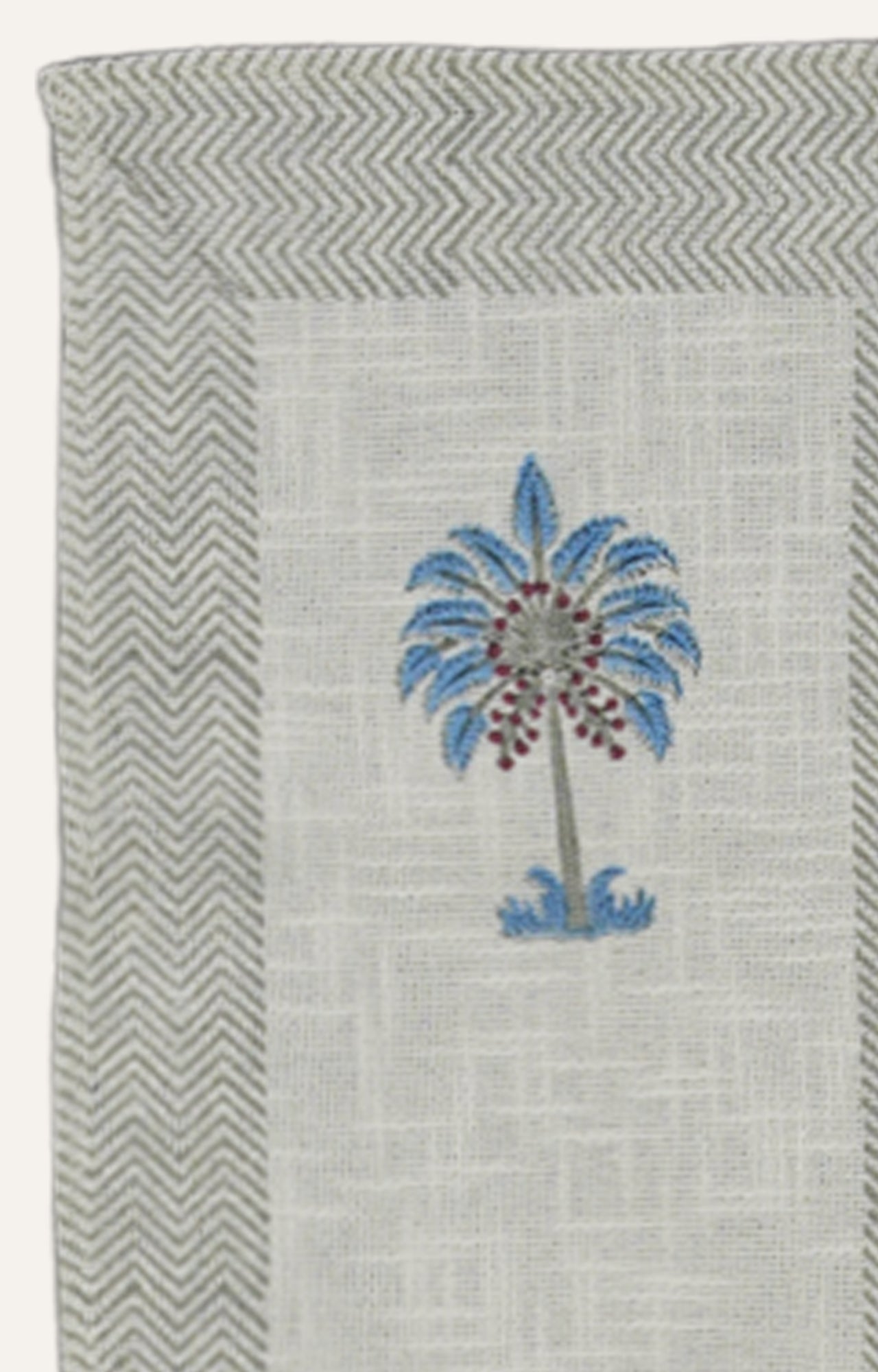 Garden Stroll: Blue Handblock Printed Table Runner