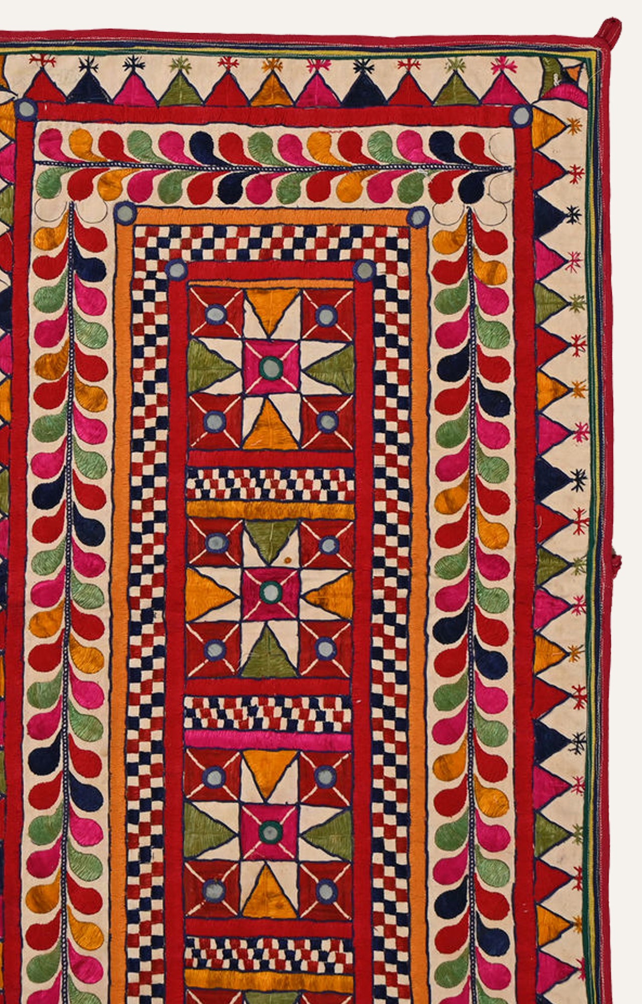 Vibrant Tapestry: Vintage Indian Handmade Textile