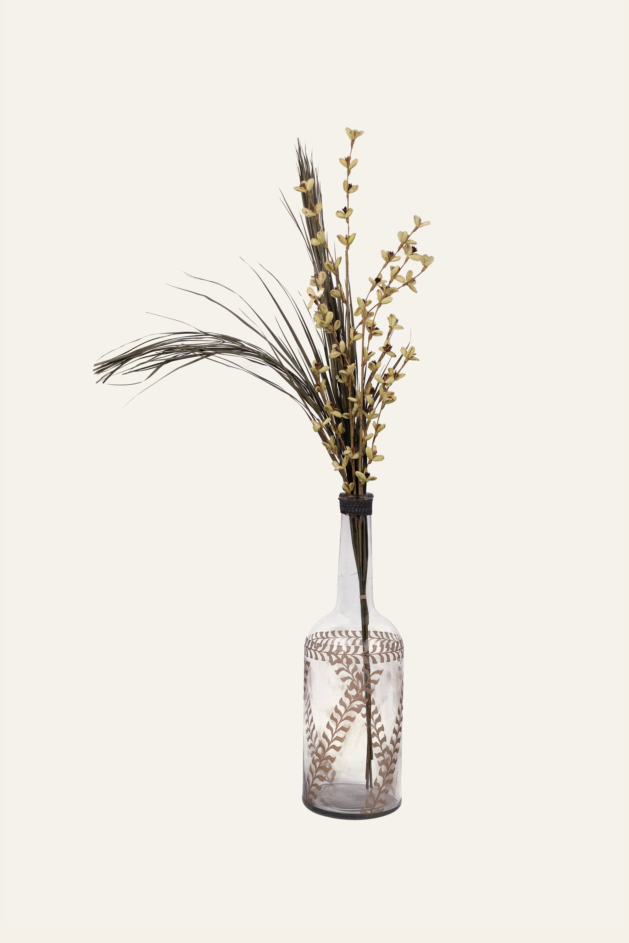 Small Botanical Leaf Glass Bottle
