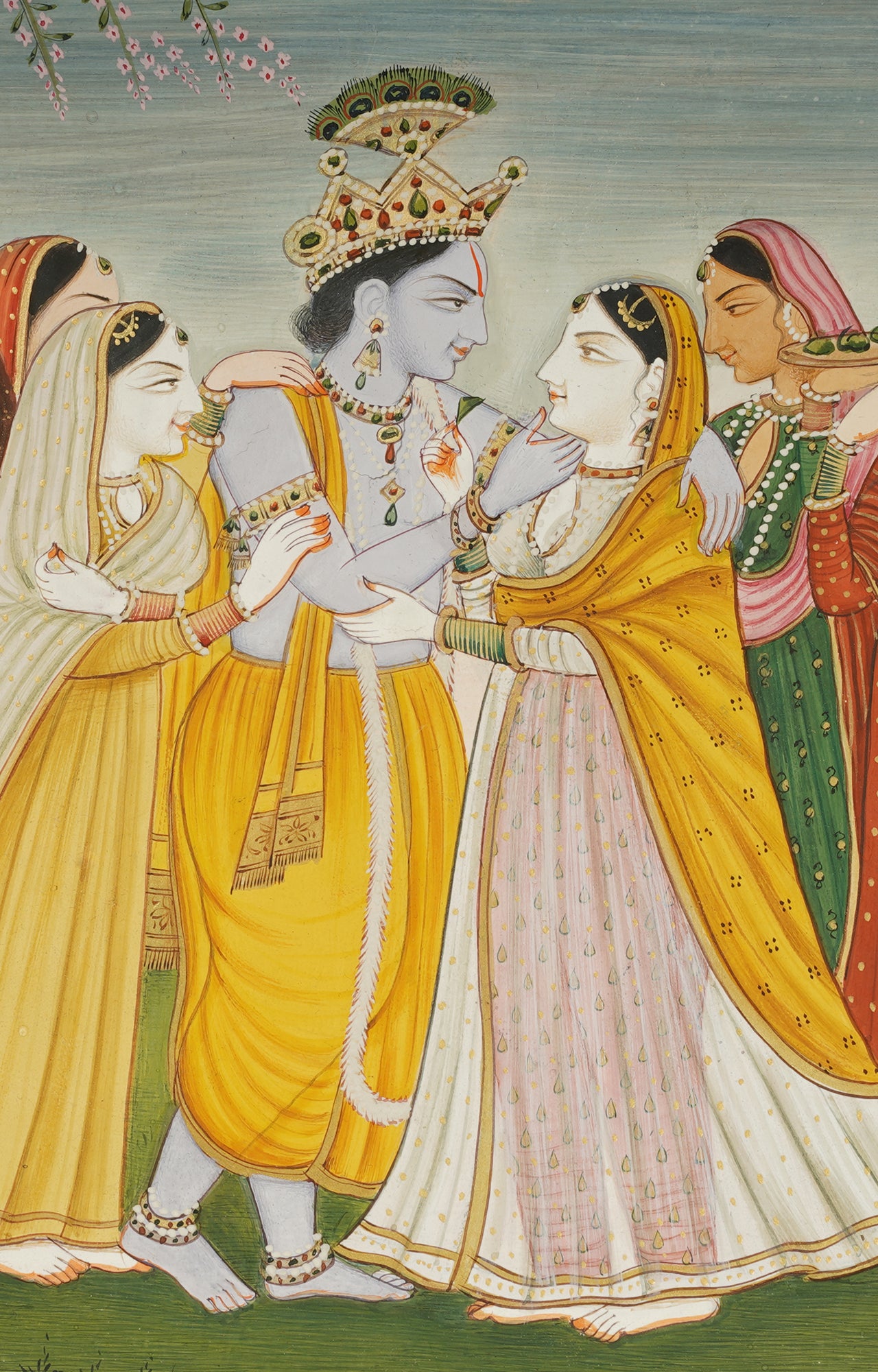 Divine Harmony: Krishna and Radha with Gopis