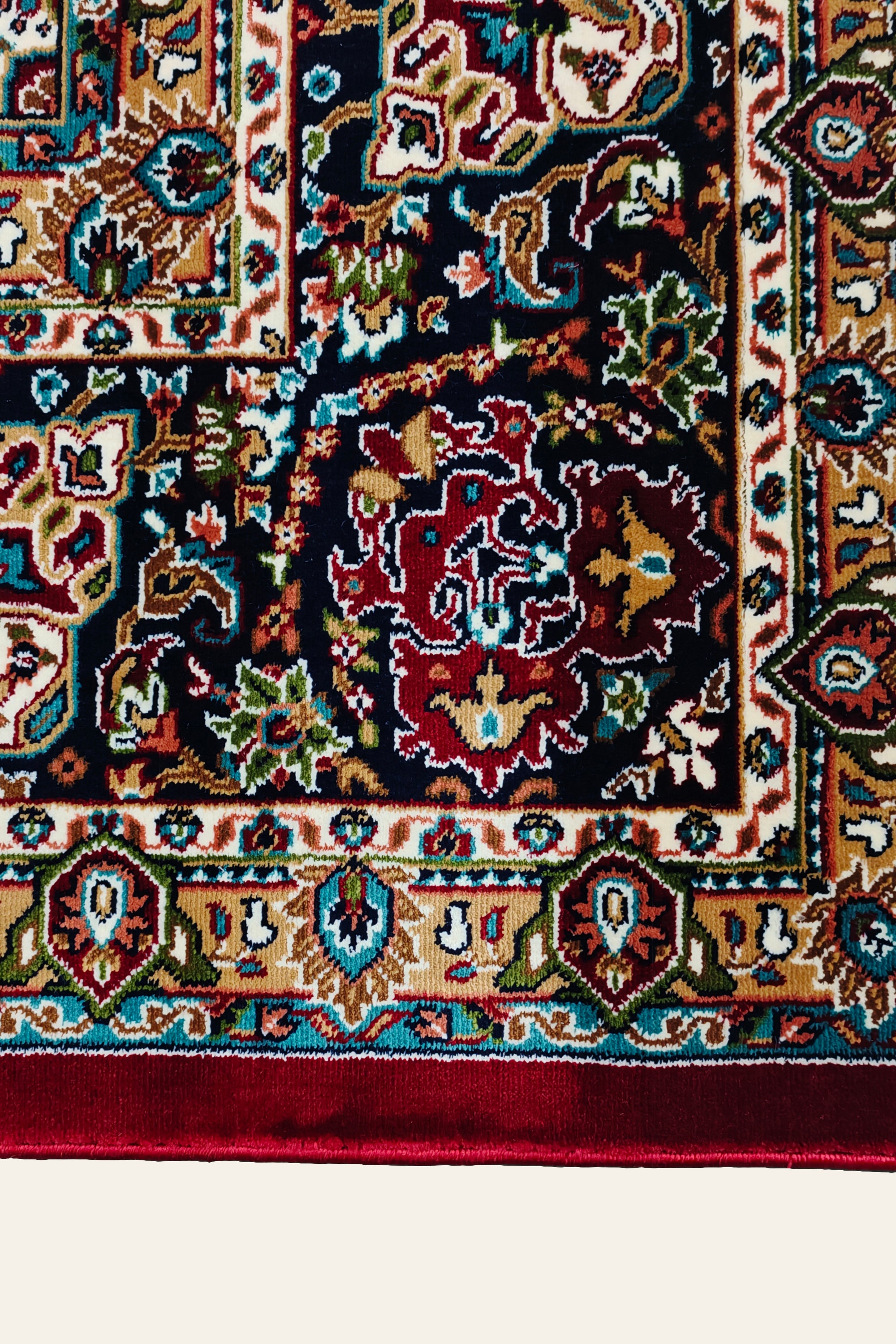 9 x 12 ft Crimson Oriental Medallion Tufted Carpet for Living Room