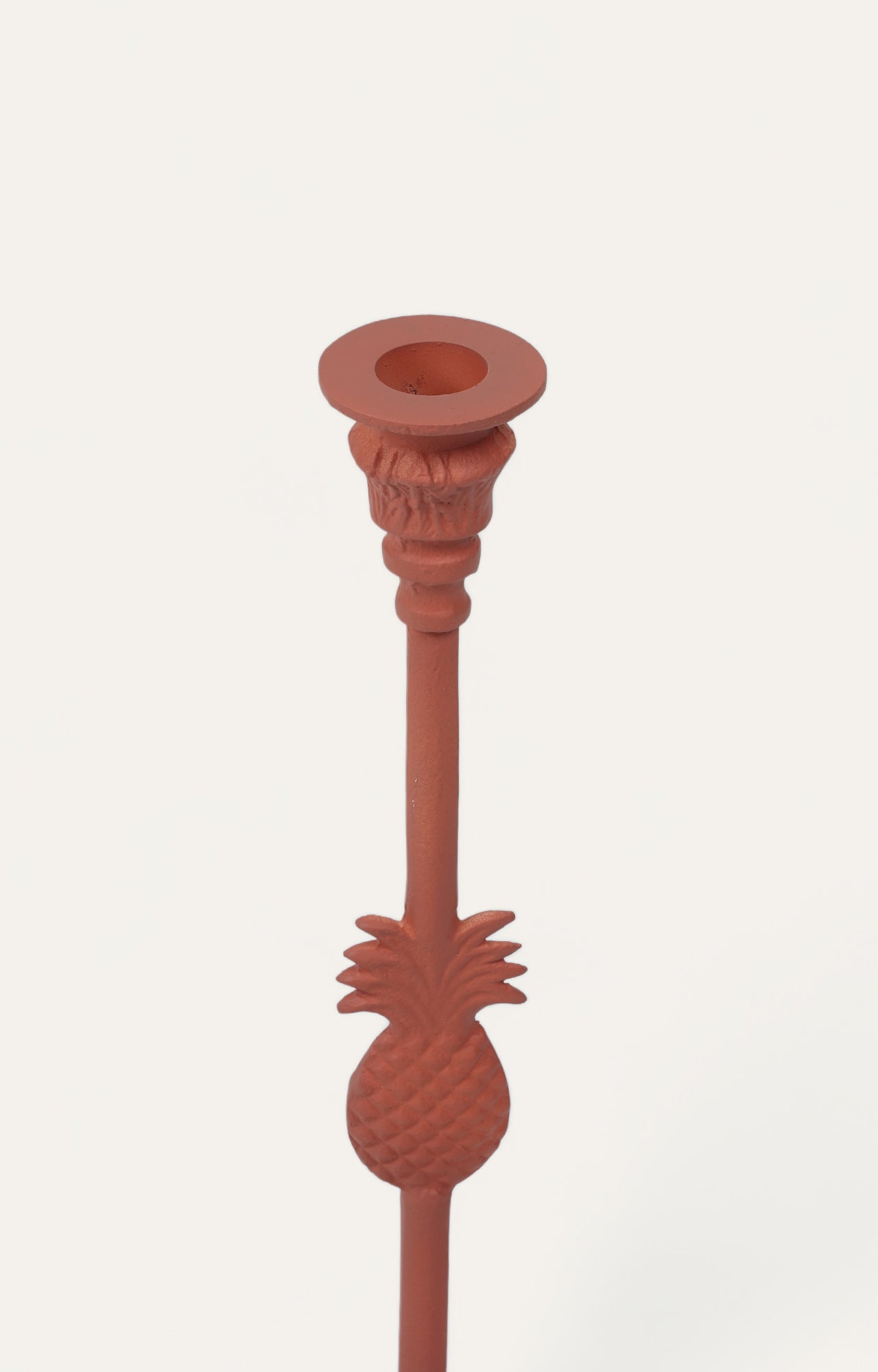 Coral red pineapple candlestand