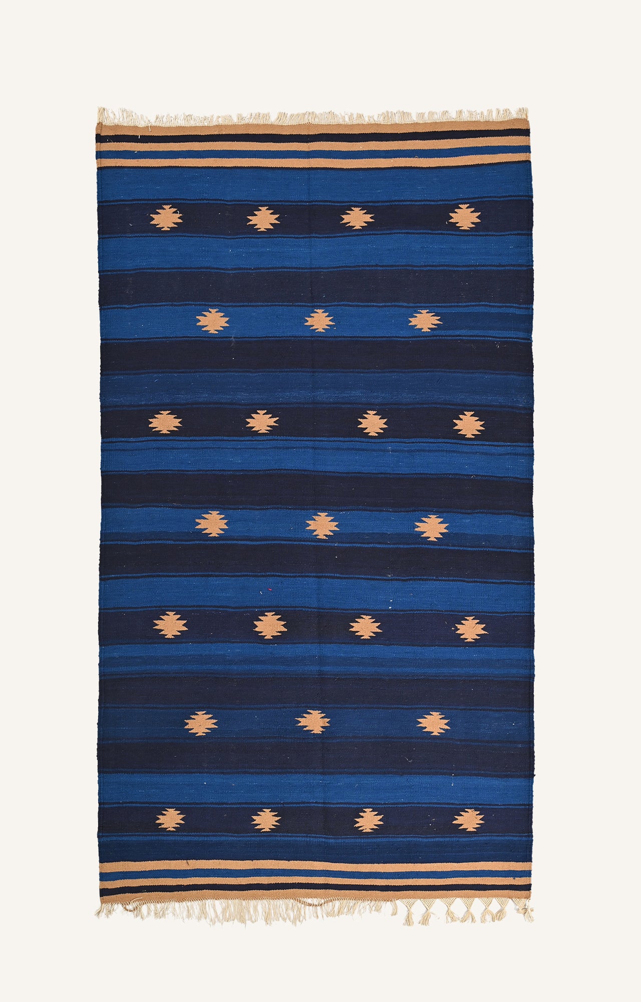 Punjabi Cotton Durrie with Ikat Motifs