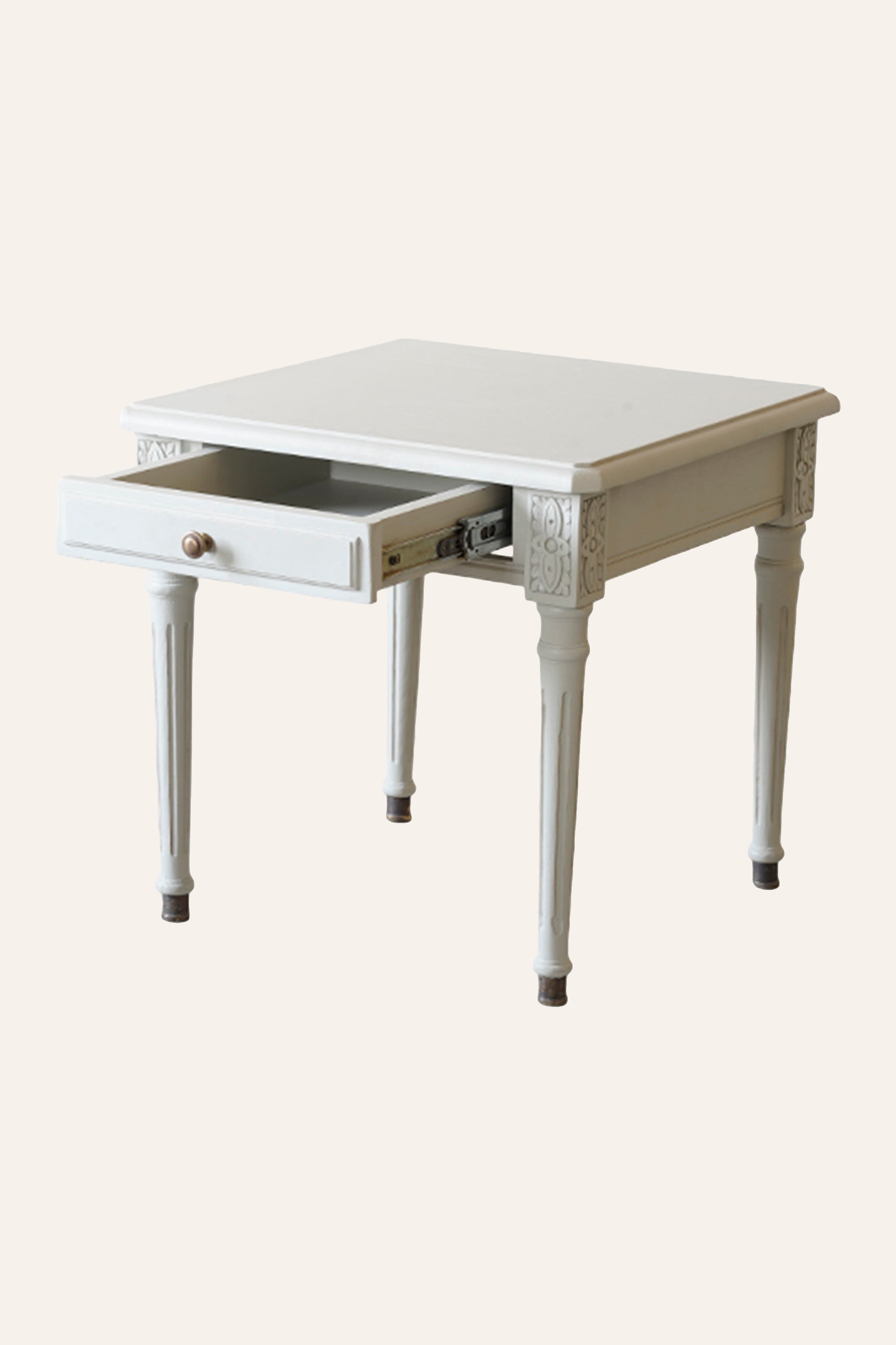 Gustavian Bedside Table with Storage Drawer