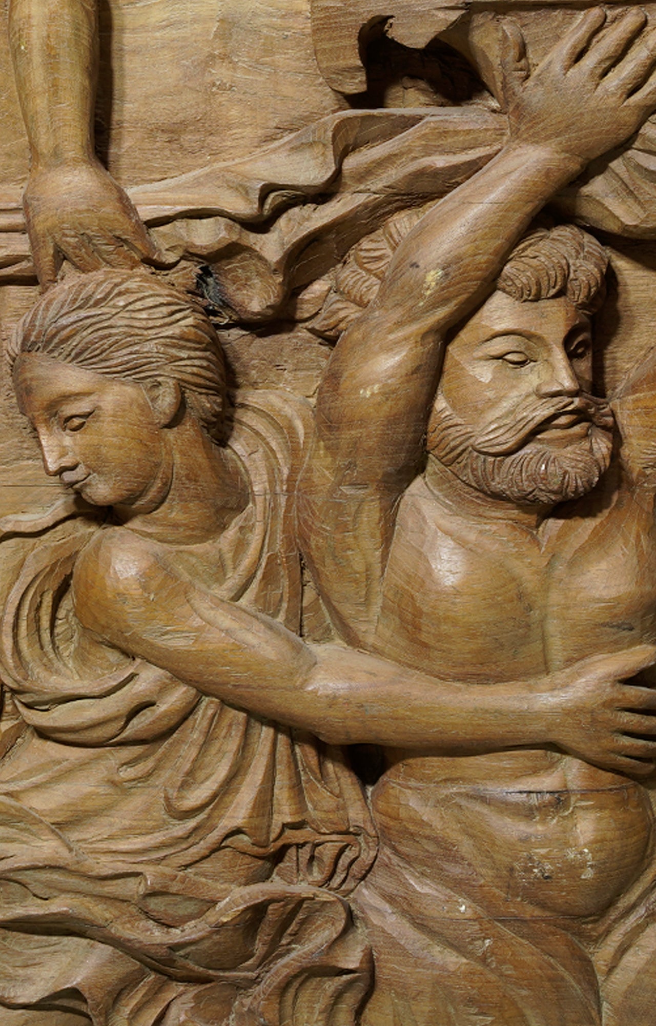 Renaissance Holy wooden carved Panel