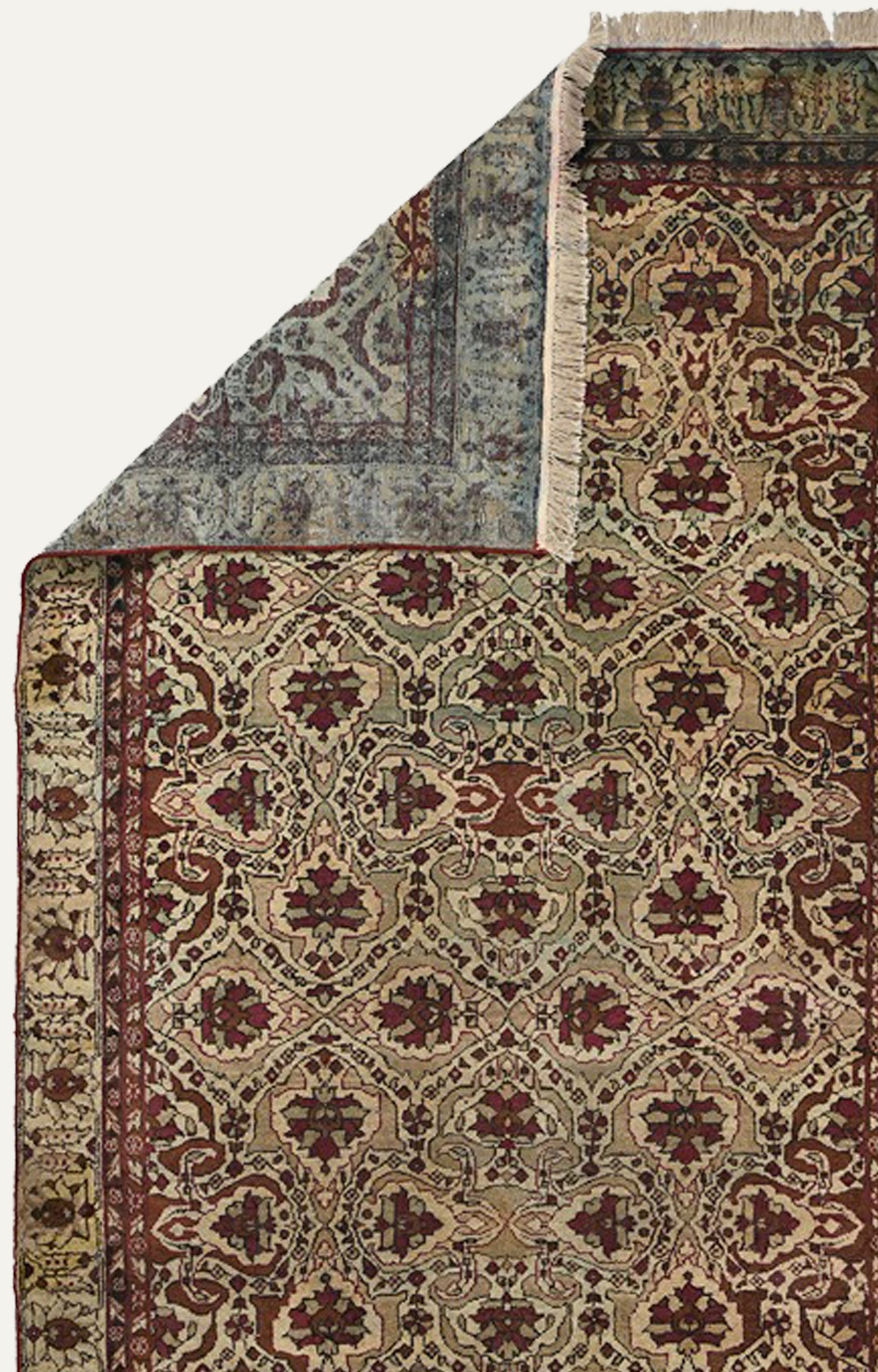 5 x 8 Ft Rare Mughal Floral Agra Wool Carpet