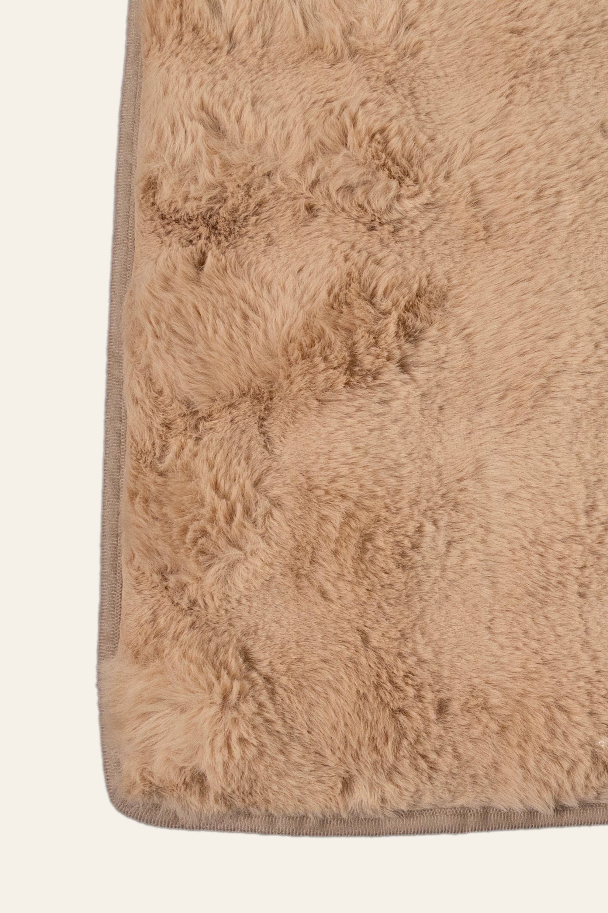Warm Beige Fur Throw for Bed & Sofa