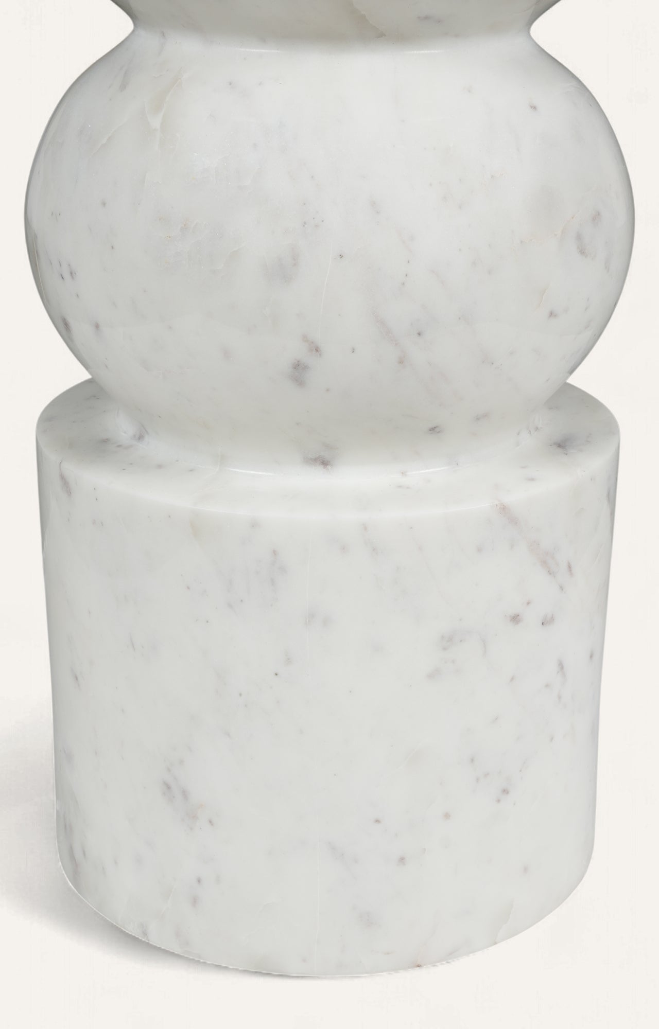 Sculptural White Marble Accent Table
