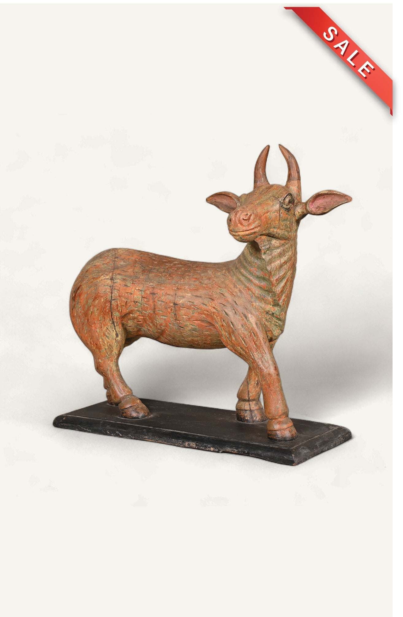 Vintage Carved Teakwood Nandi Bull Vintage Carved Teakwood Nandi Bull