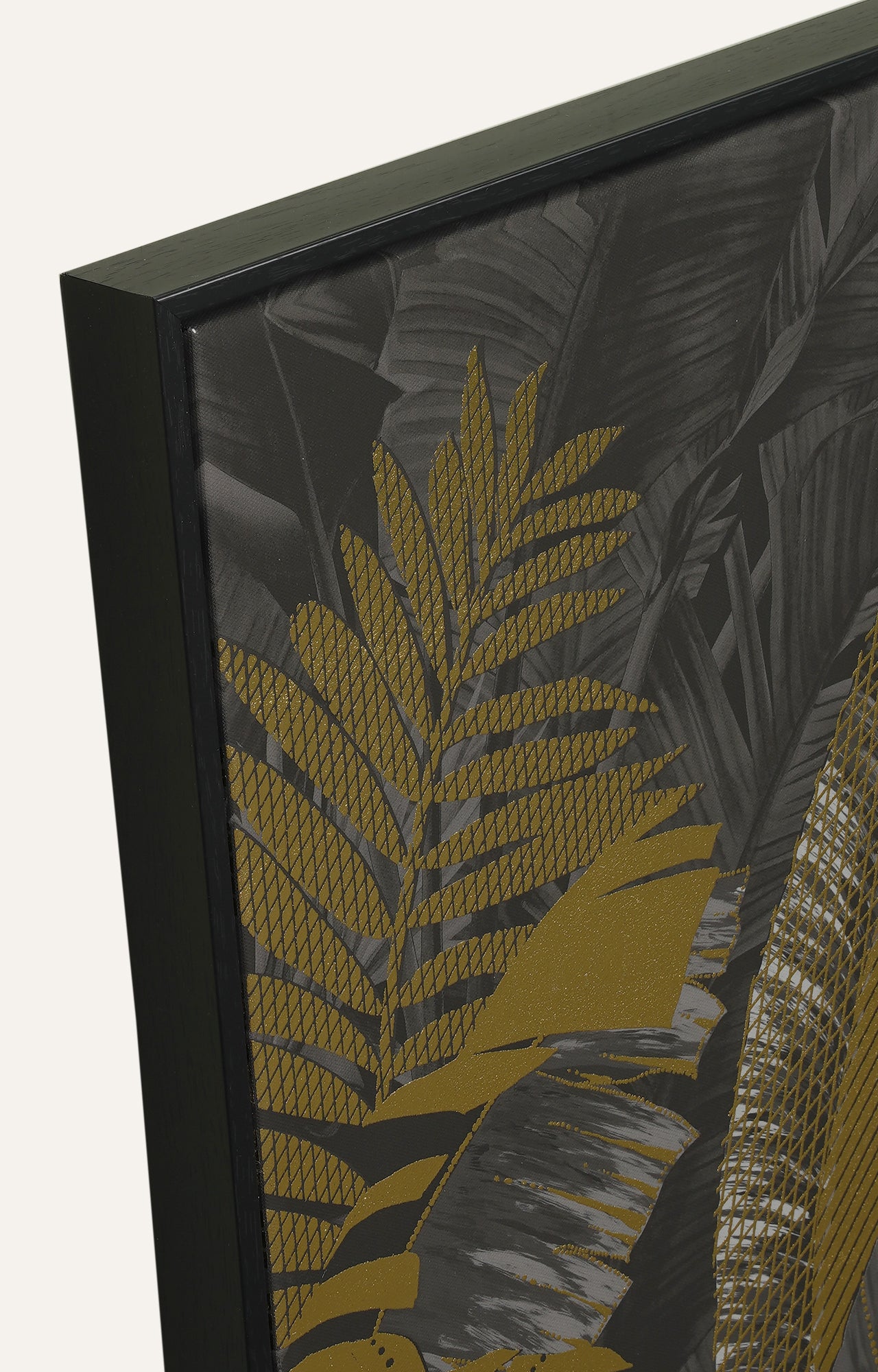Golden and Black Wildlife Canvas Painting Print with Foil Finish