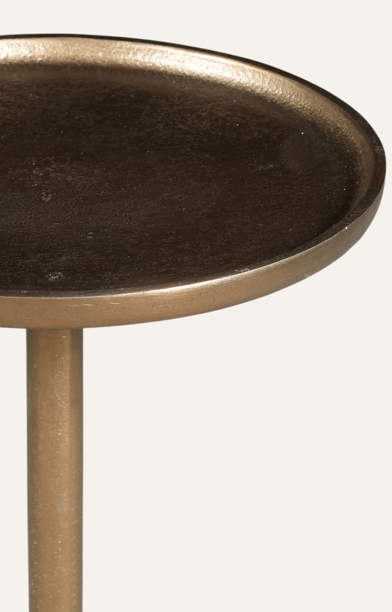Modern Brass Pedestal Table with Open Ring Base