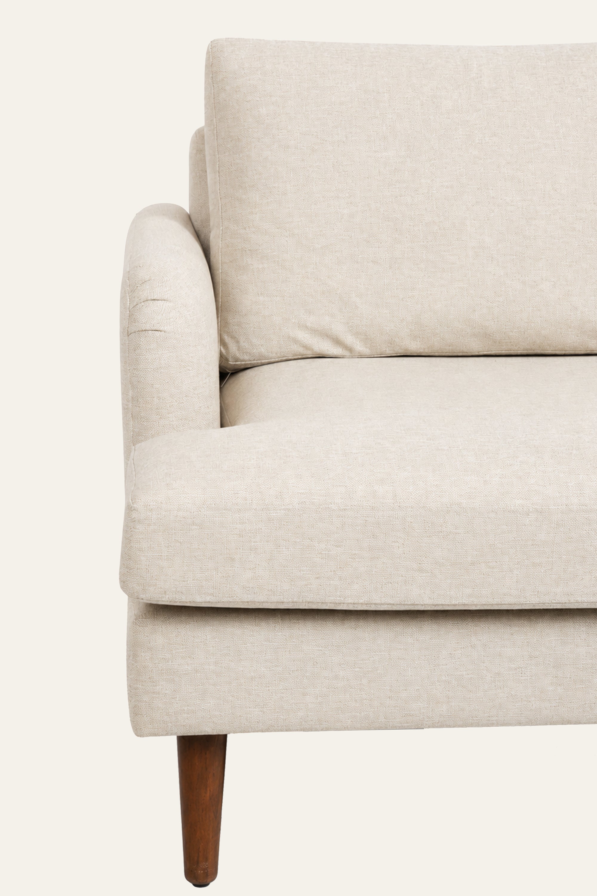 Light Grey 2-Seater  Upholstered Sofa with Angled Legs