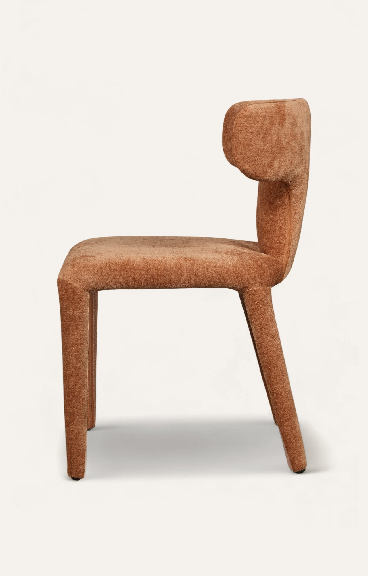 Modern Upholstered Dining Chair with Curved Backrest