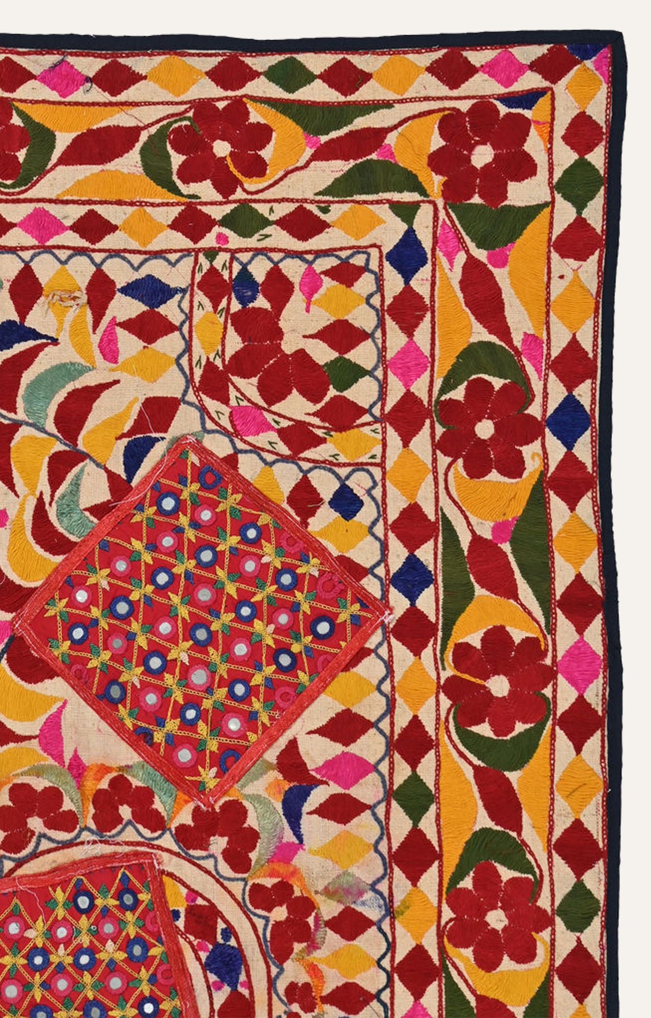 Kutch-inspired motifs on a beautiful cotton tapestry