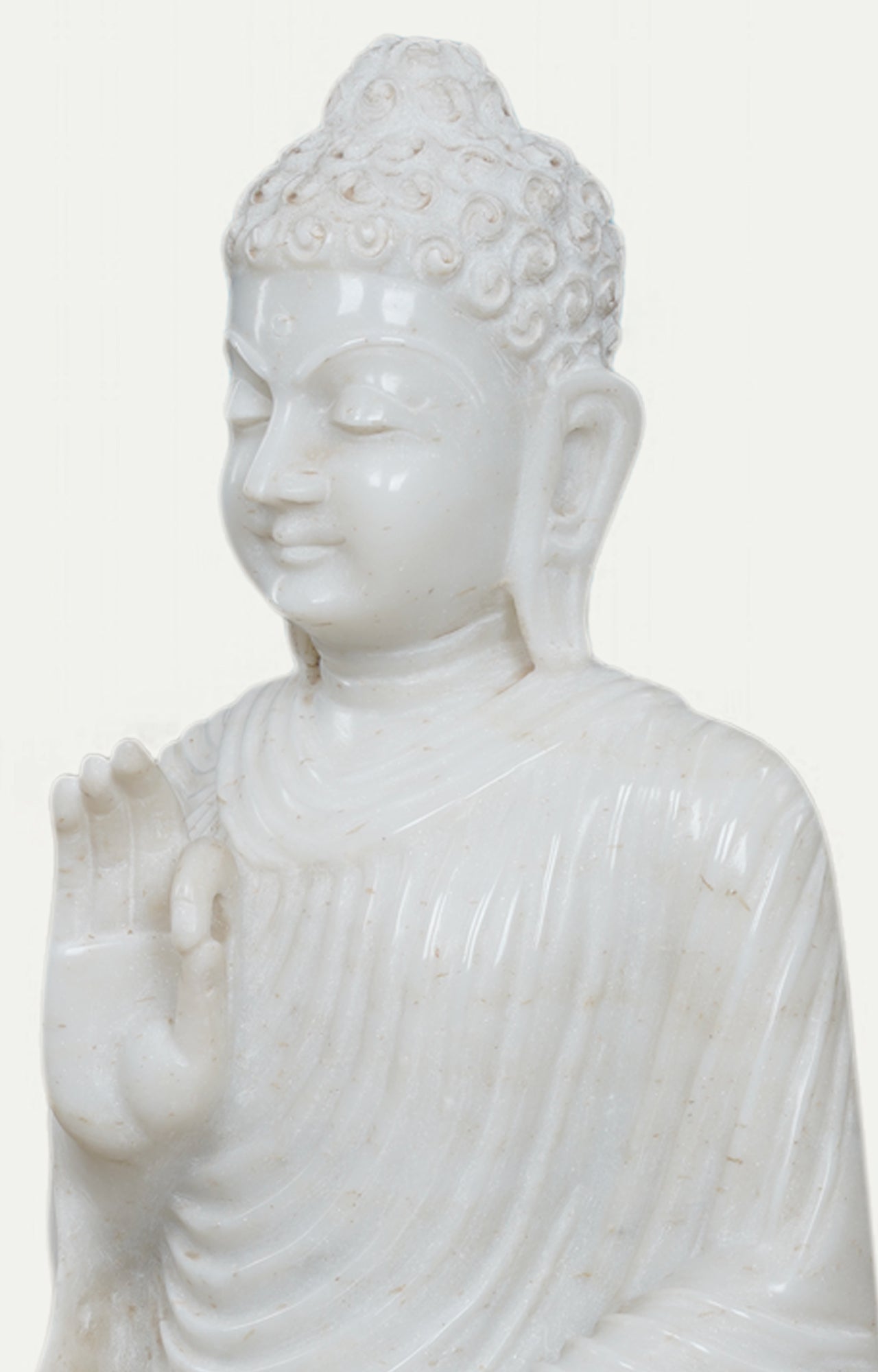 Calming Marble Buddha Sculpture