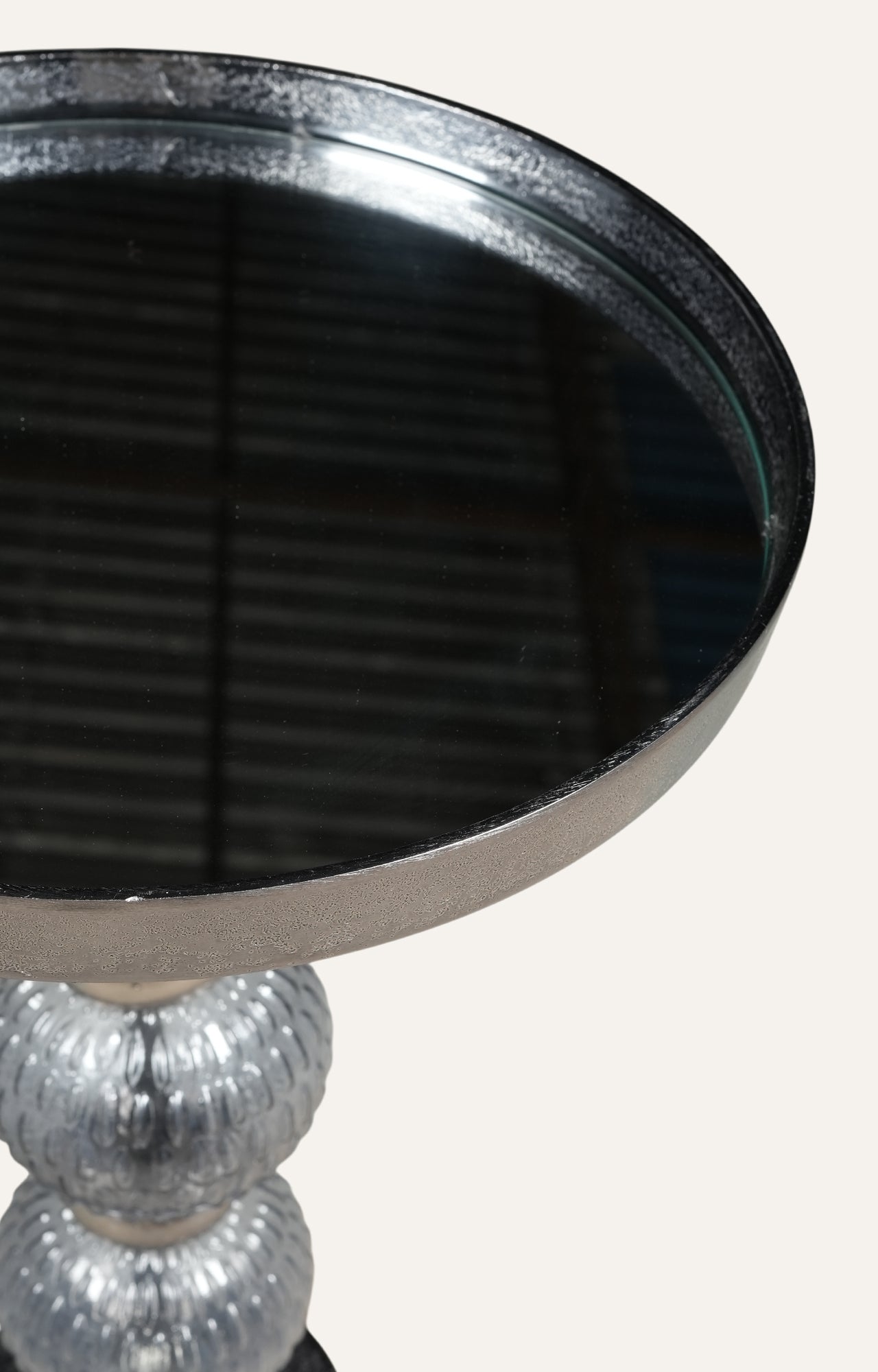 Art Deco Silver and Glass Orb Accent Table