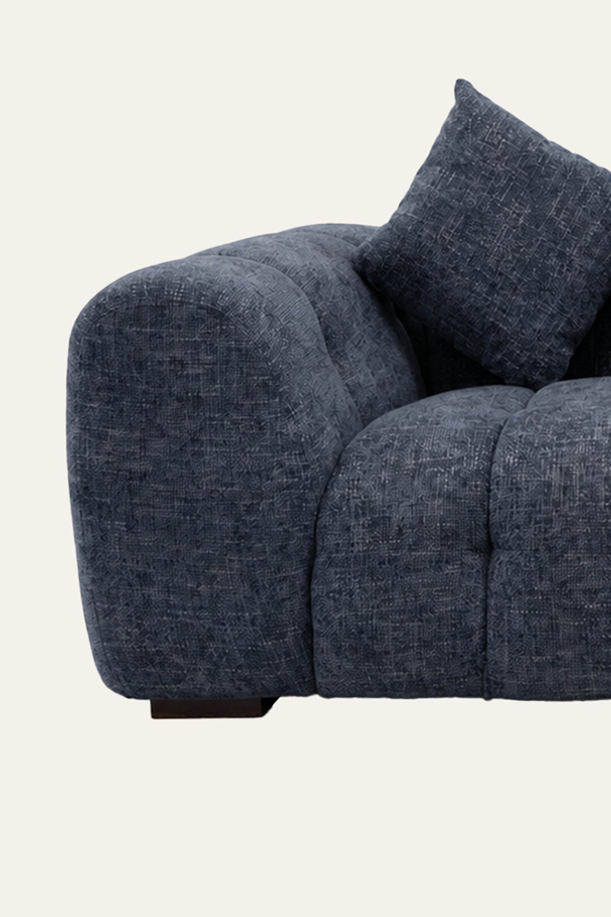 Midnight Blue Grid Tufted  3-Seater Sofa