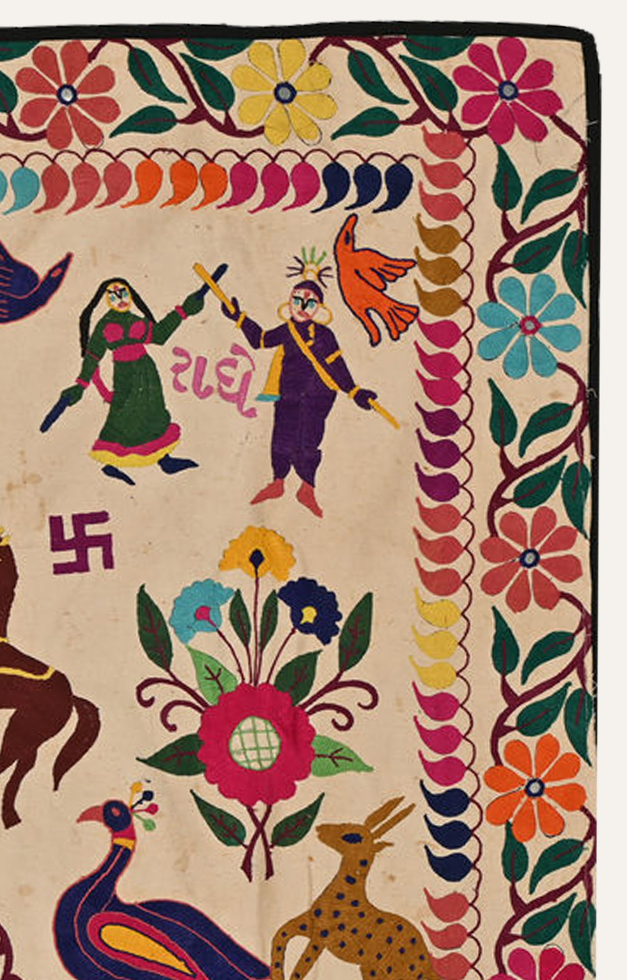 A Story in Stitches  Kutch Embroidery Cotton Wall Textile